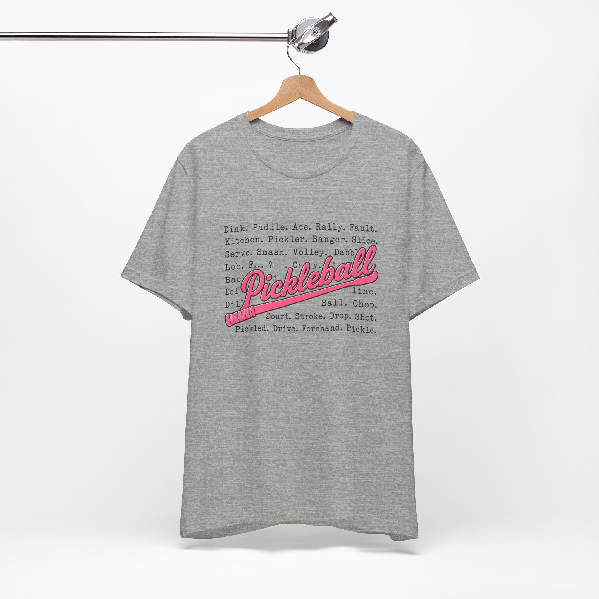 Pickleball Tee — Retro Pink Script Graphic Shirt