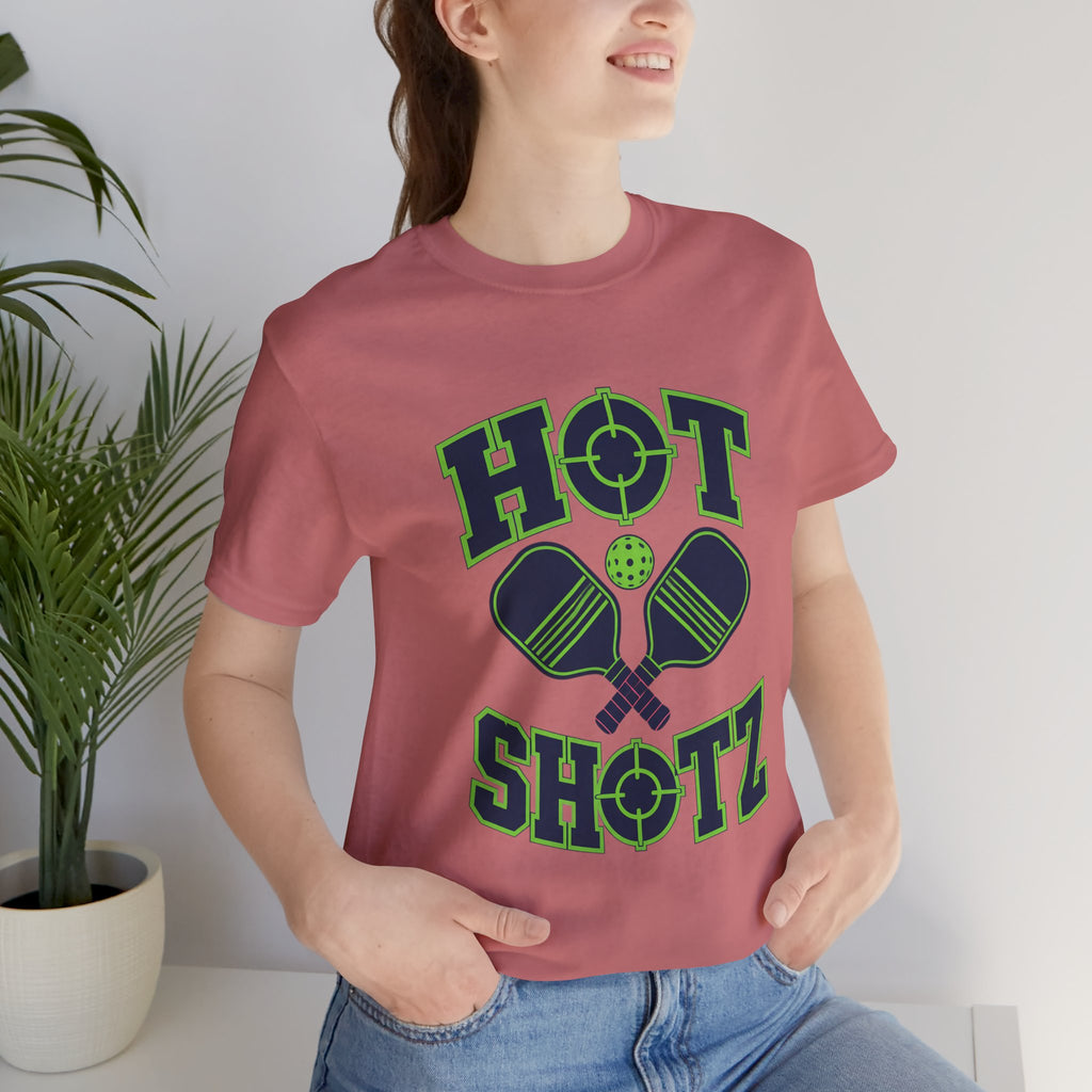 Hot Shotz Pickleball T‑Shirt — Pickleball Paddle Graphic Tee