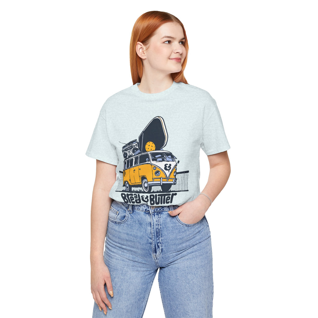 Pickleball Camper Tee — "Bread & Butter" VW Van Design