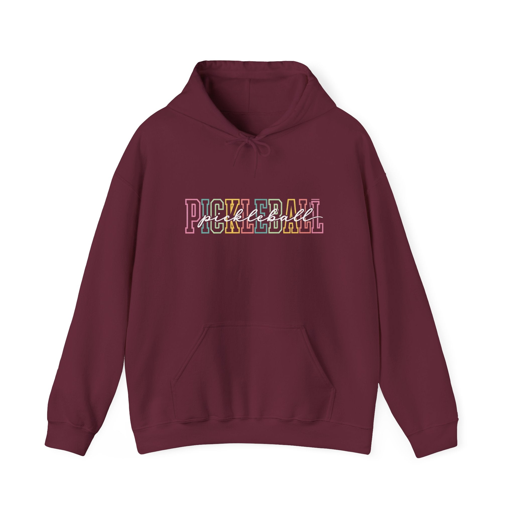 Pickleball Pastel Hoodie – Colorful Retro Text Pickleball Pullover