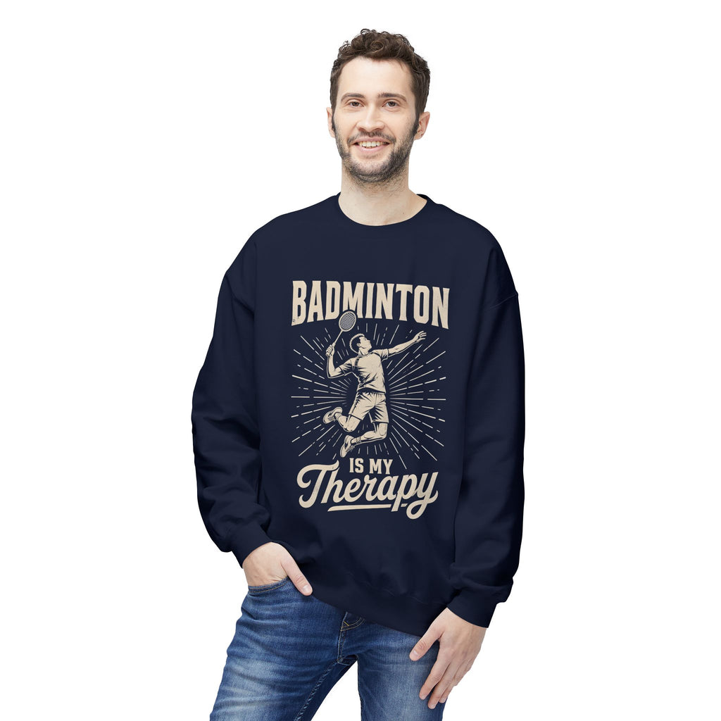 Badminton Is My Therapy Crewneck Sweatshirt