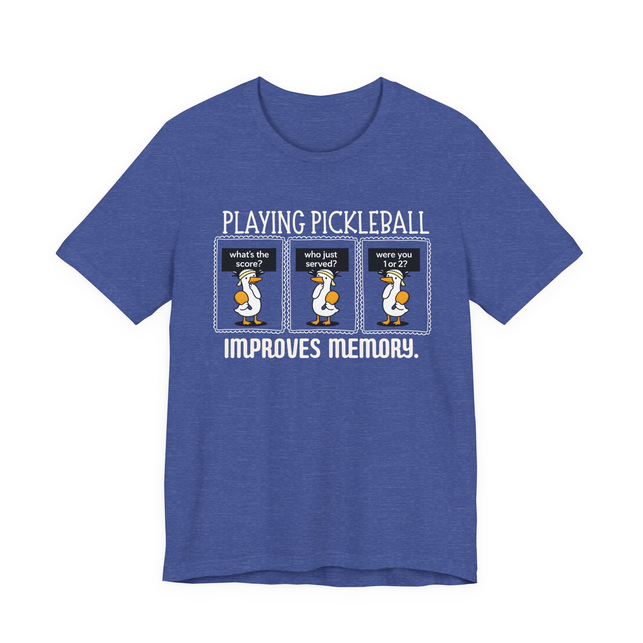 Pickleball Tee — "Playing Pickleball Improves Memory" Funny Penguin Graphic Shirt