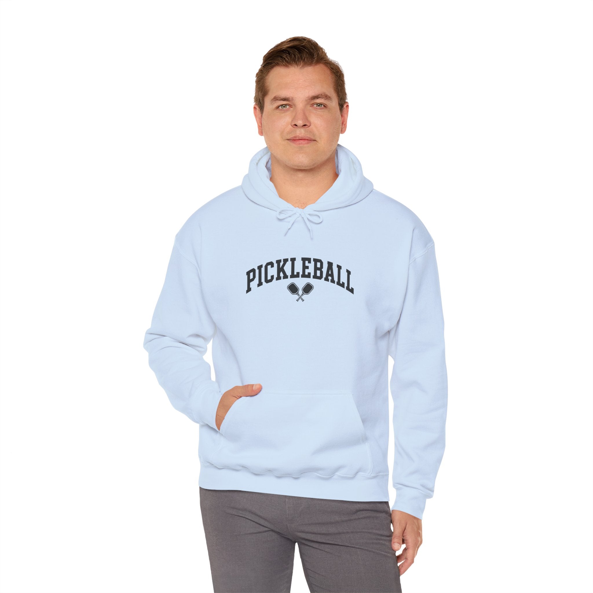 Pickleball Hoodie — Classic Pickleball Text with Paddles Pullover