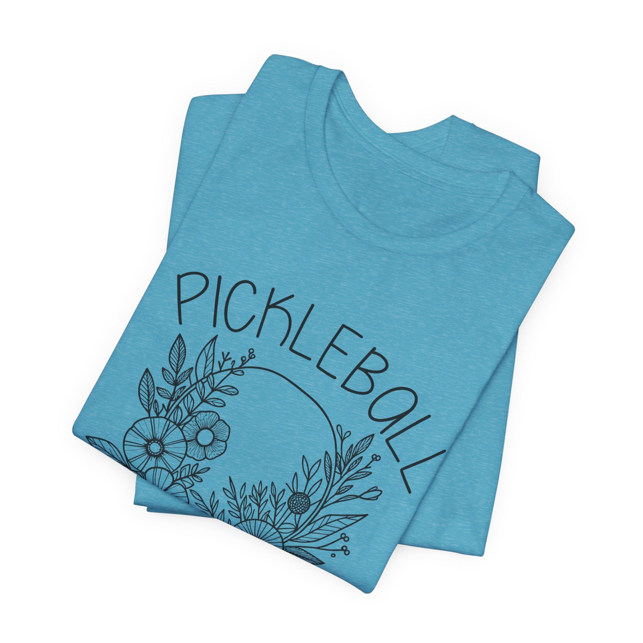 Pickleball Floral Tee — Women's/Unisex Pickleball Shirt with Hand-Drawn Paddle & Flowers
