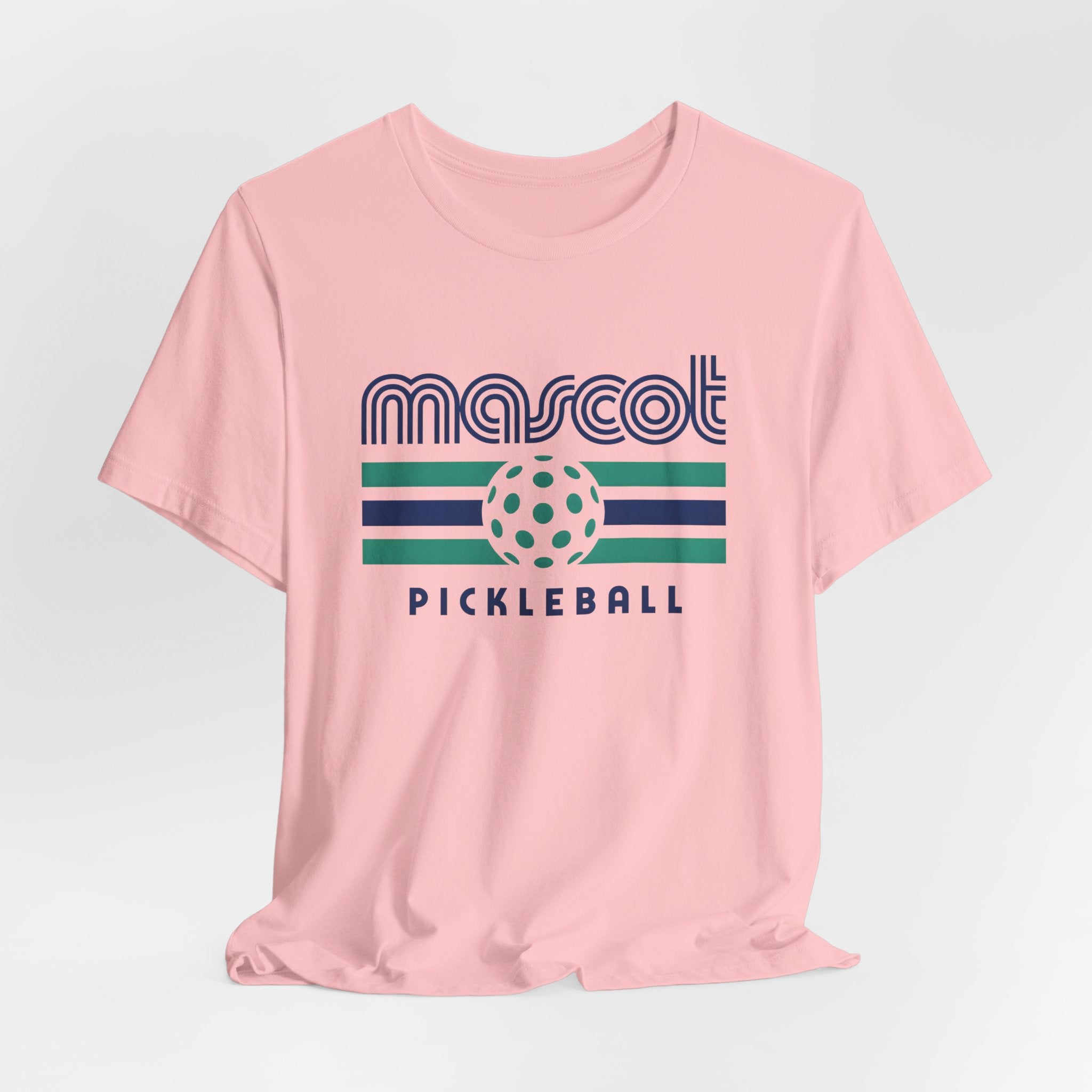 Mascot Pickleball Tee — Retro Striped Pickleball Shirt