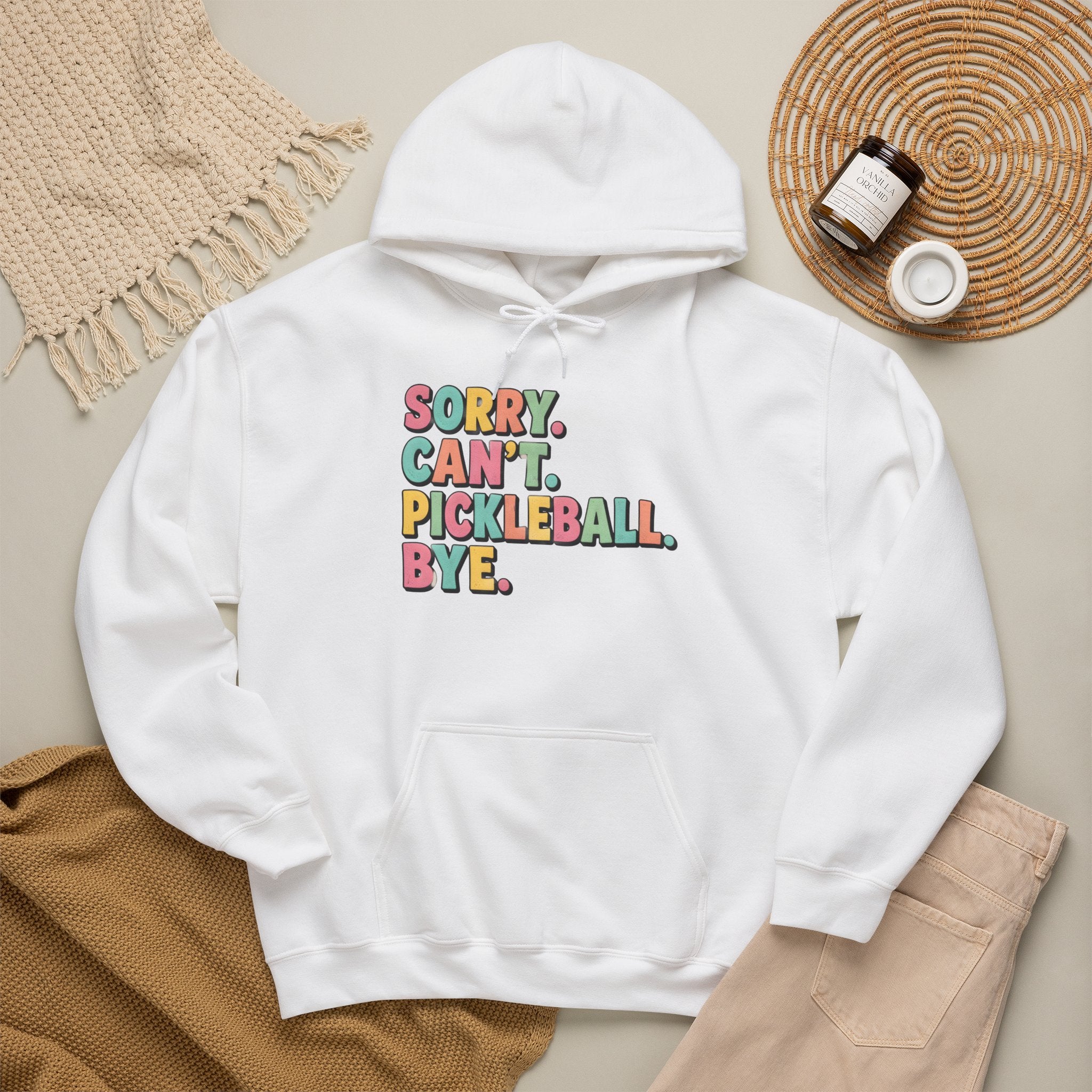 Pickleball Hoodie — "Sorry. Can't. Pickleball. Bye." Cozy Athletic Pullover