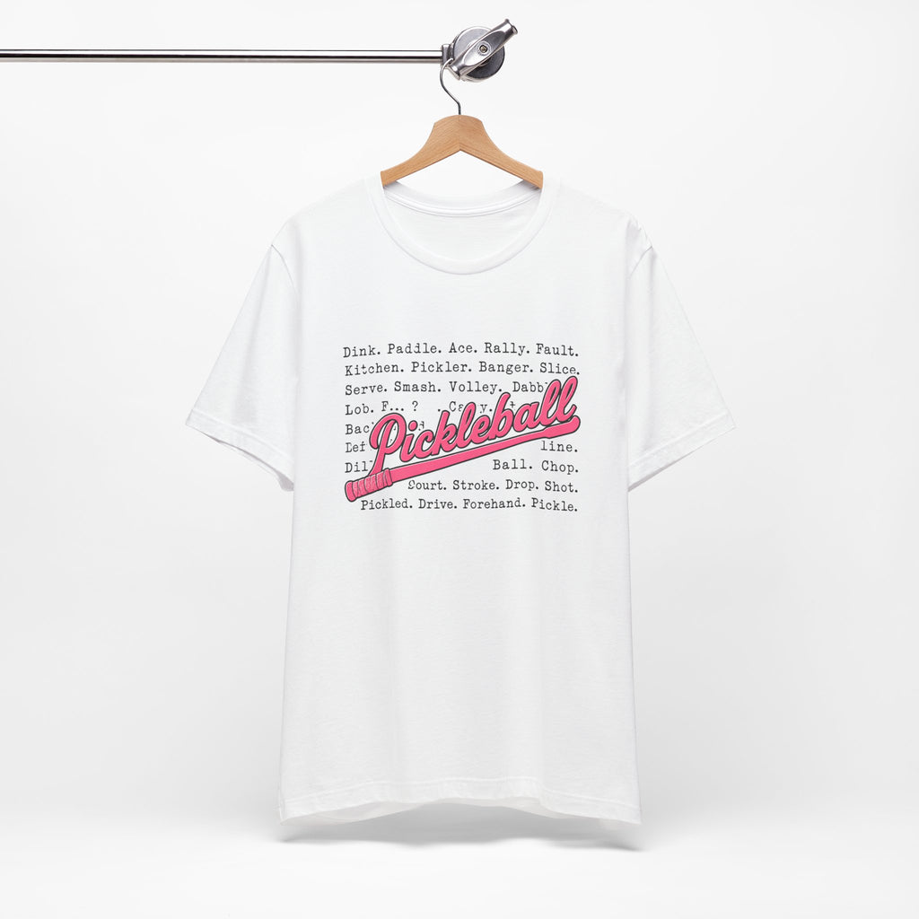 Pickleball Tee — Retro Pink Script Graphic Shirt