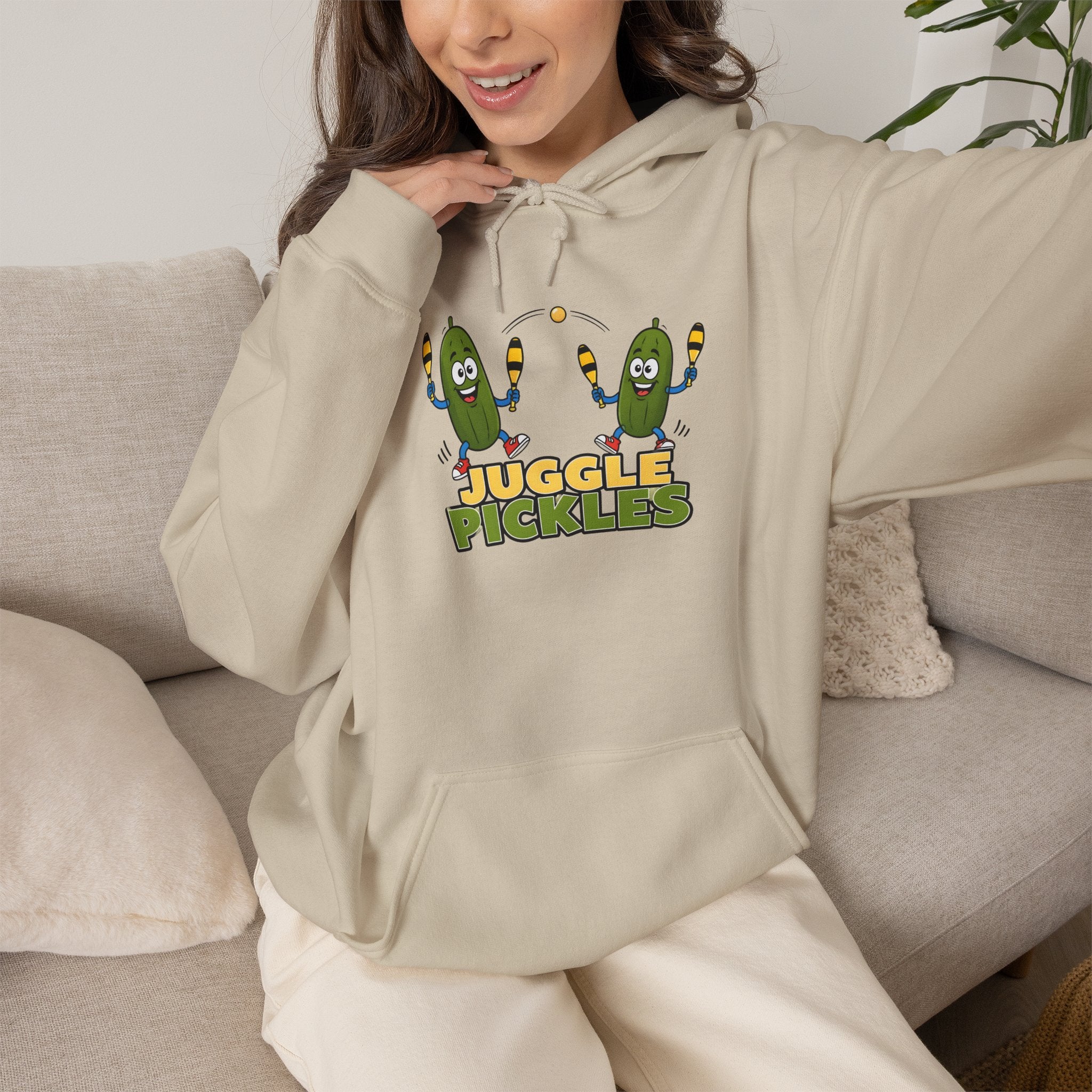 Juggling Pickles Hoodie - Funny Retro 'Juggle Pickle' Graphic Sweatshirt