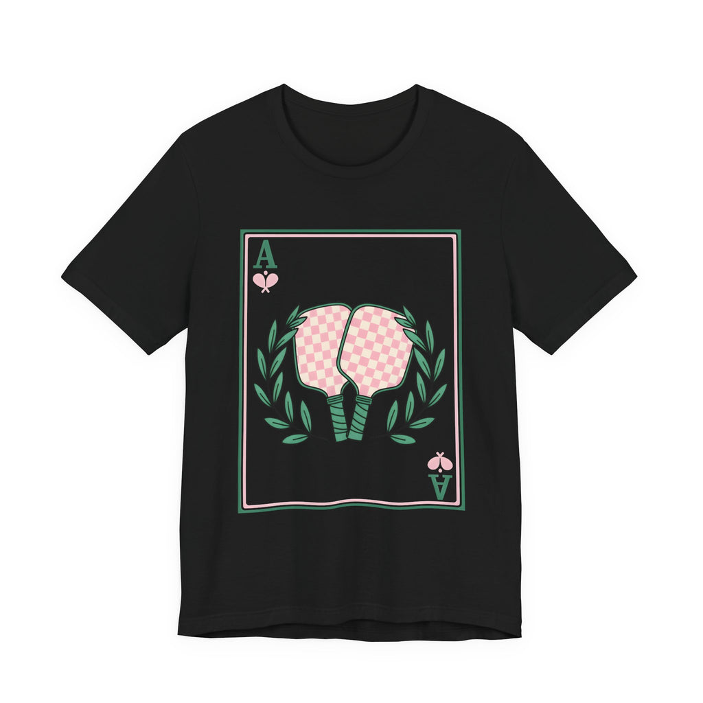 Ace of Hearts Playing Card Tee — Pink Checker Butt Graphic T-Shirt