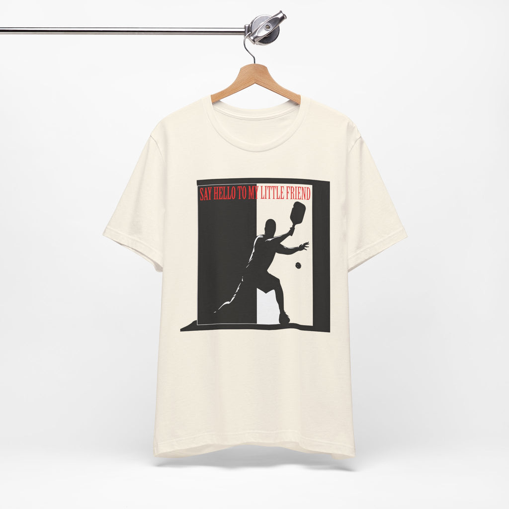 Tennis Tee — "Say Hello to My Little Friend" Retro Silhouette Shirt