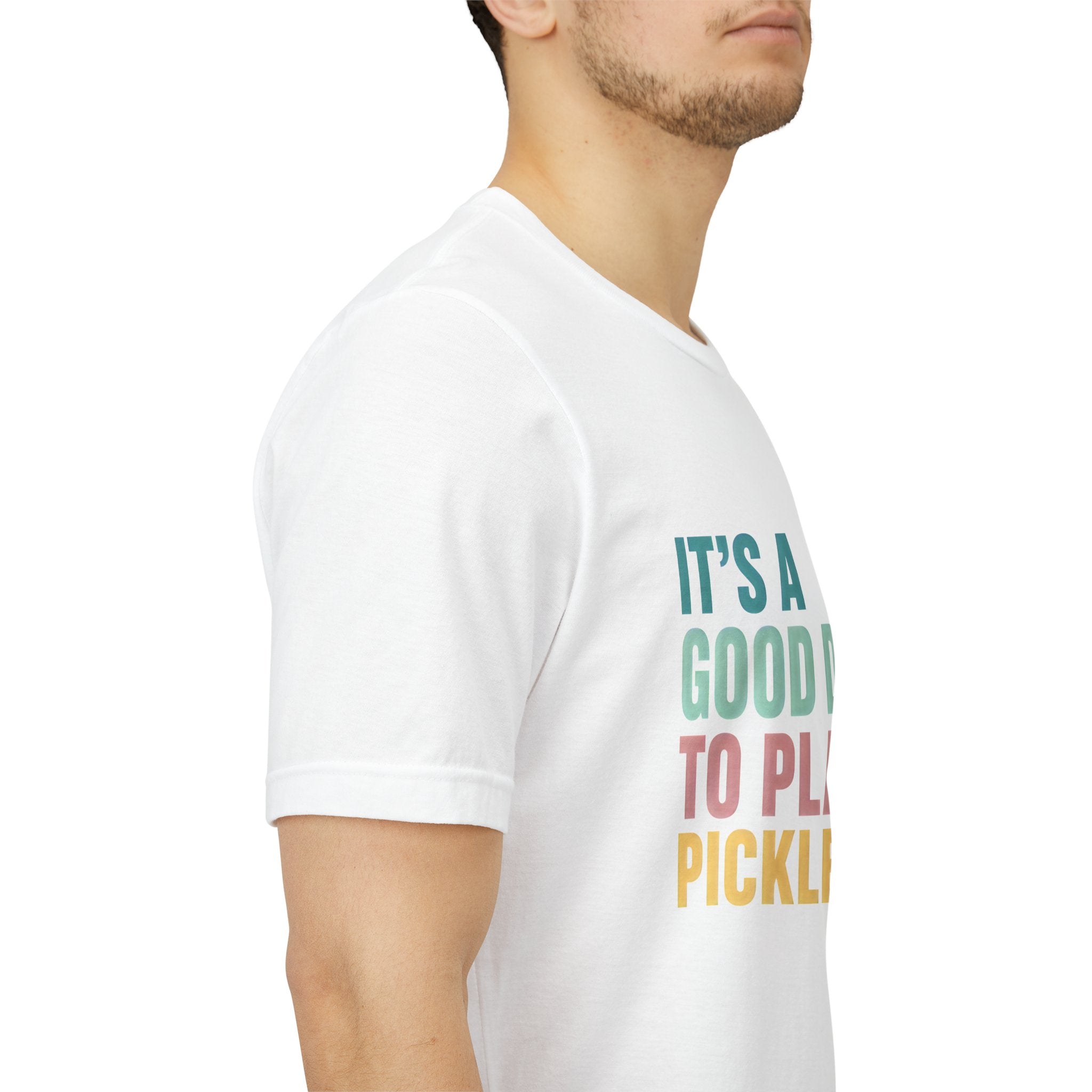 Pickleball Tee — "It's a Good Day to Play Pickleball" Retro Colorblock Shirt