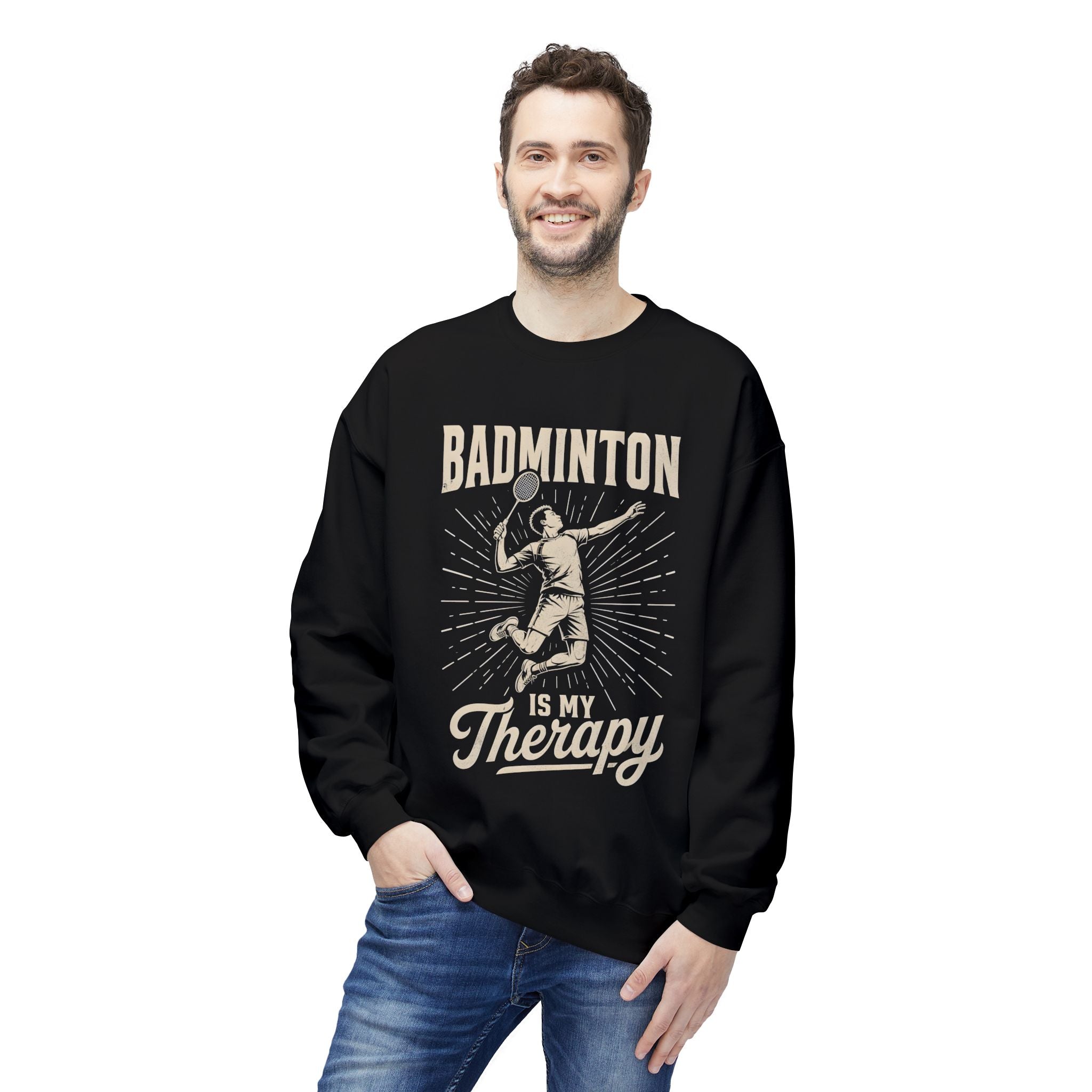 Badminton Is My Therapy Crewneck Sweatshirt