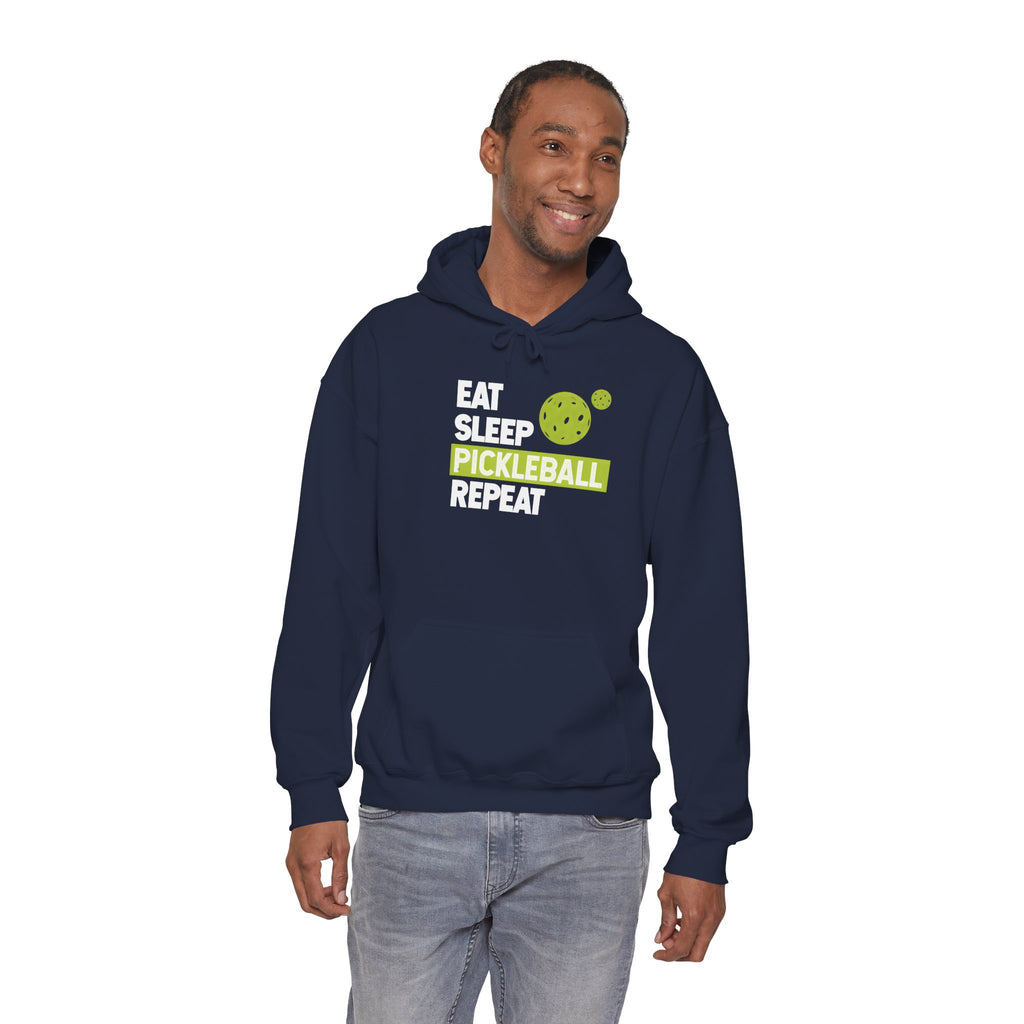 Pickleball Hoodie - "Eat Sleep Pickleball Repeat" Pullover for Players & Fans
