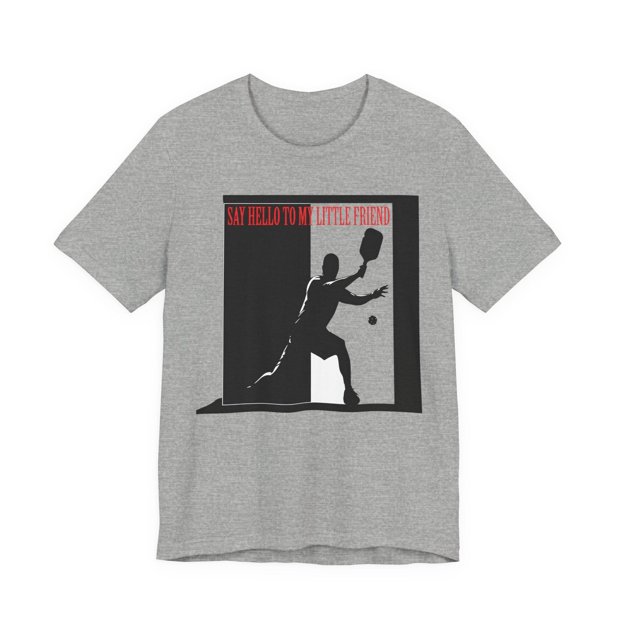 Tennis Tee — "Say Hello to My Little Friend" Retro Silhouette Shirt