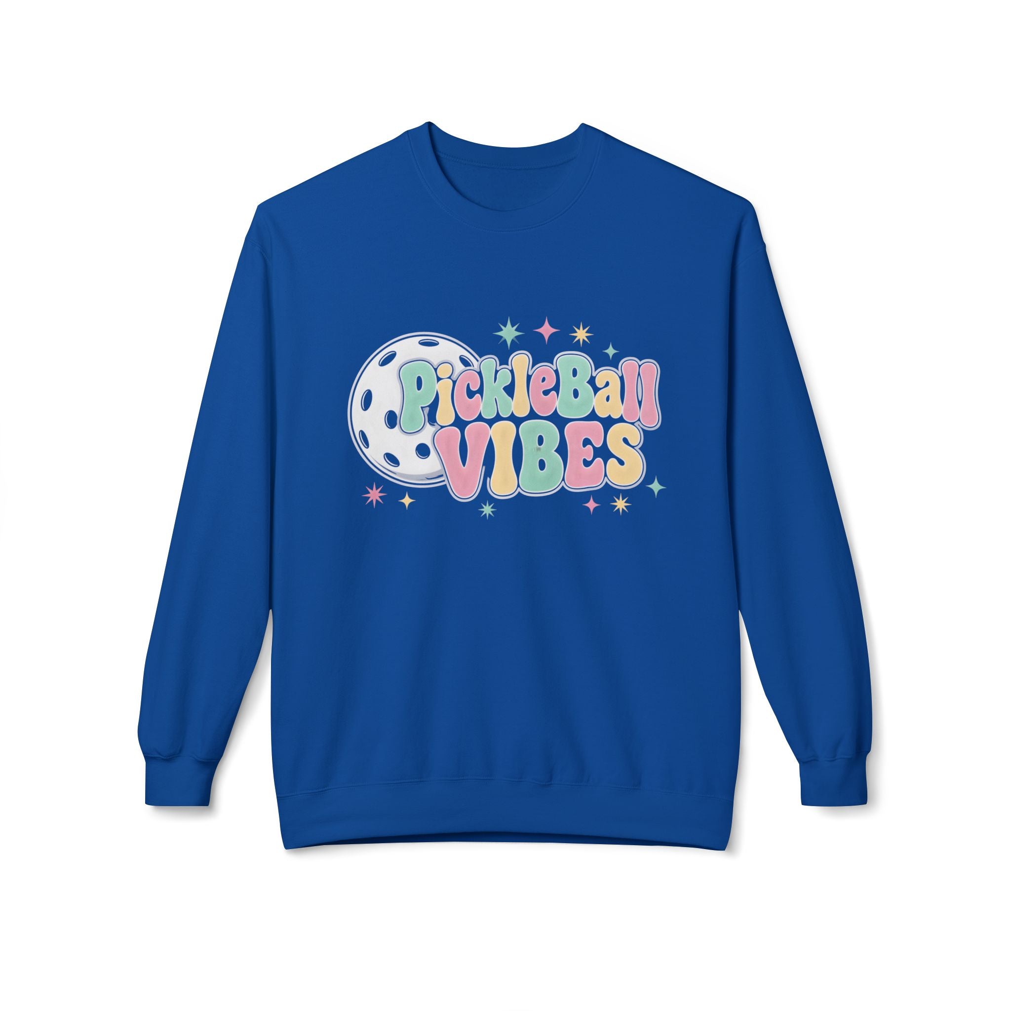Pickleball Vibes Crewneck Sweatshirt — Pastel Retro Pickleball Graphic