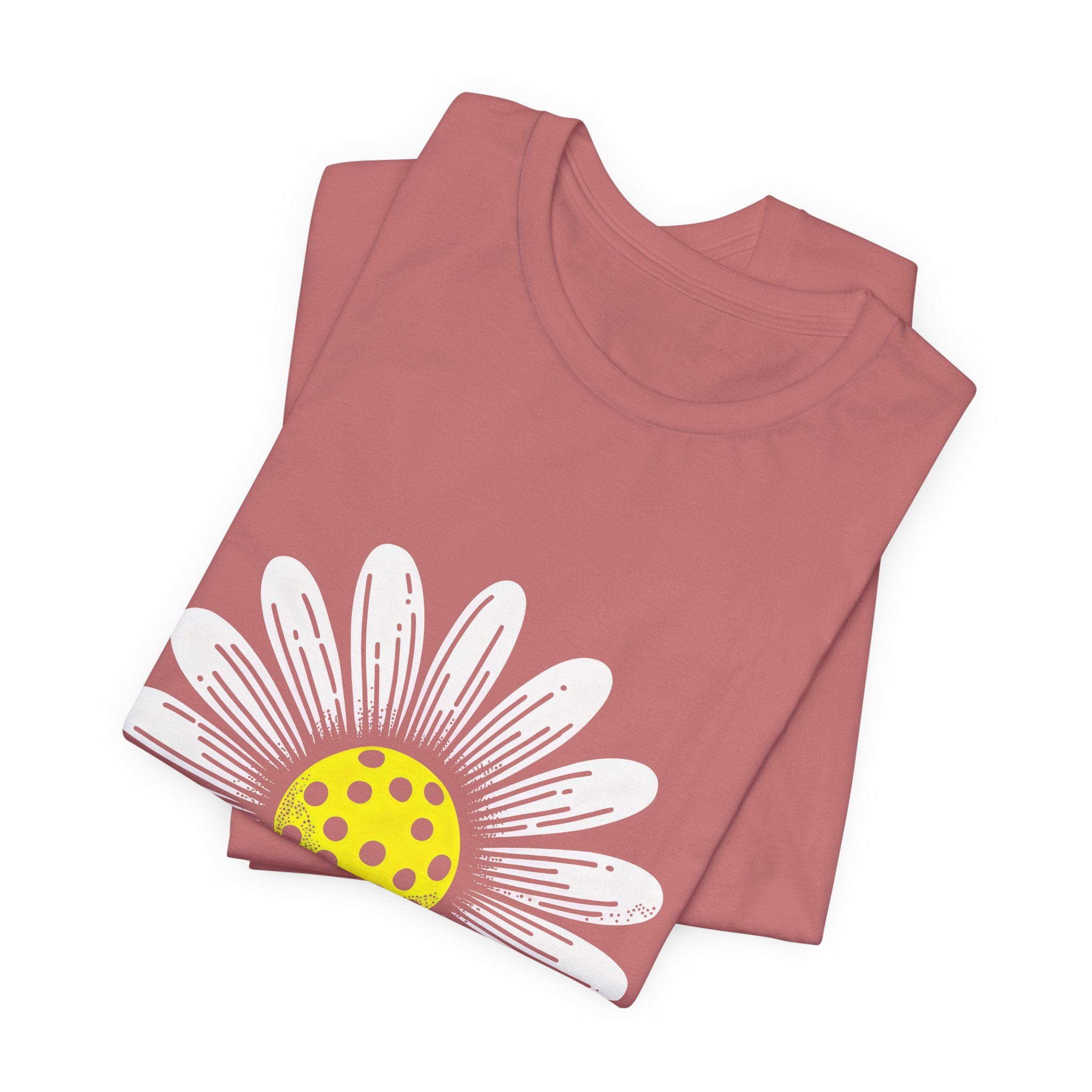 Daisy Graphic Tee — Retro Yellow Center Flower Shirt
