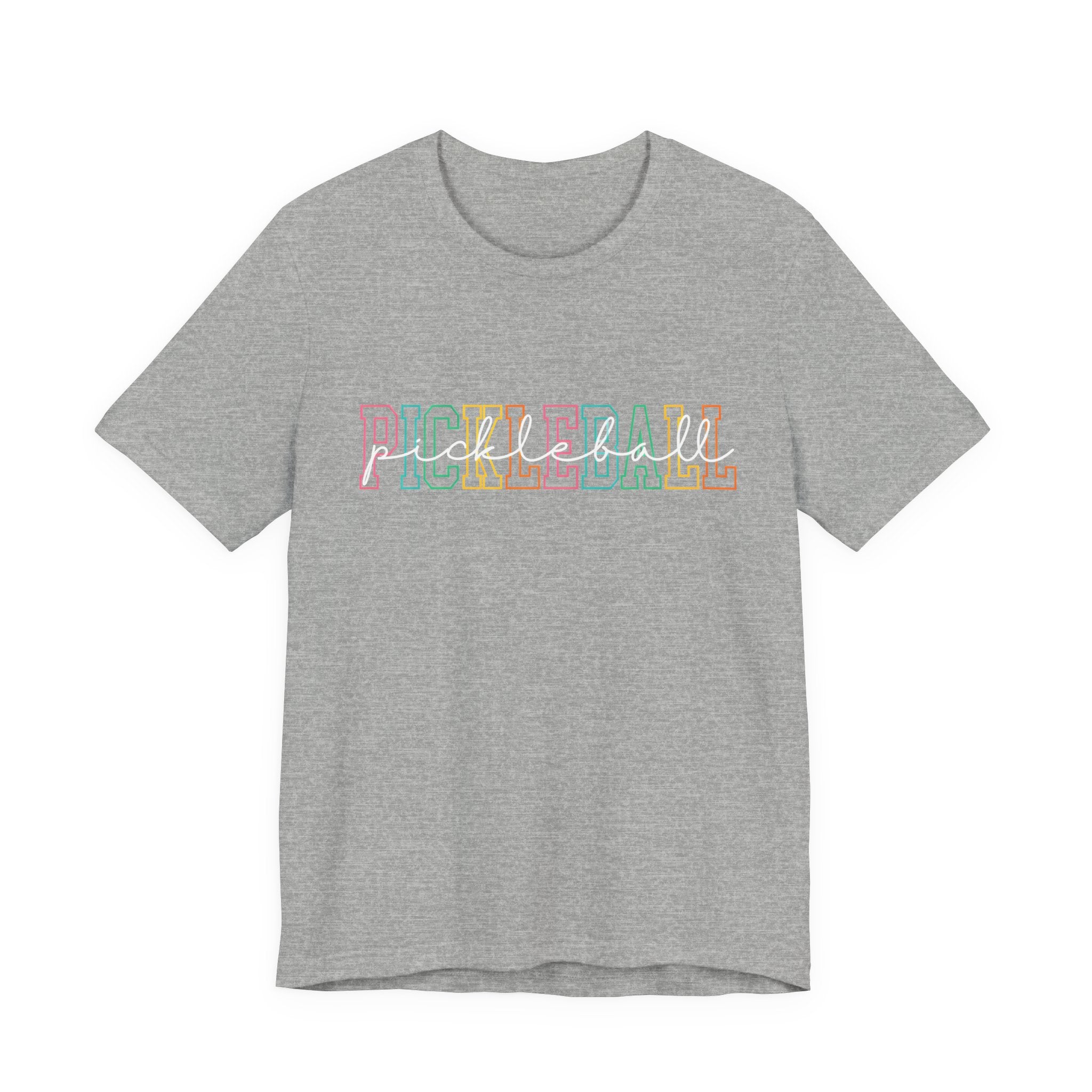 Pickleball Retro Outline T-Shirt — Colorful Athletic Court Tee
