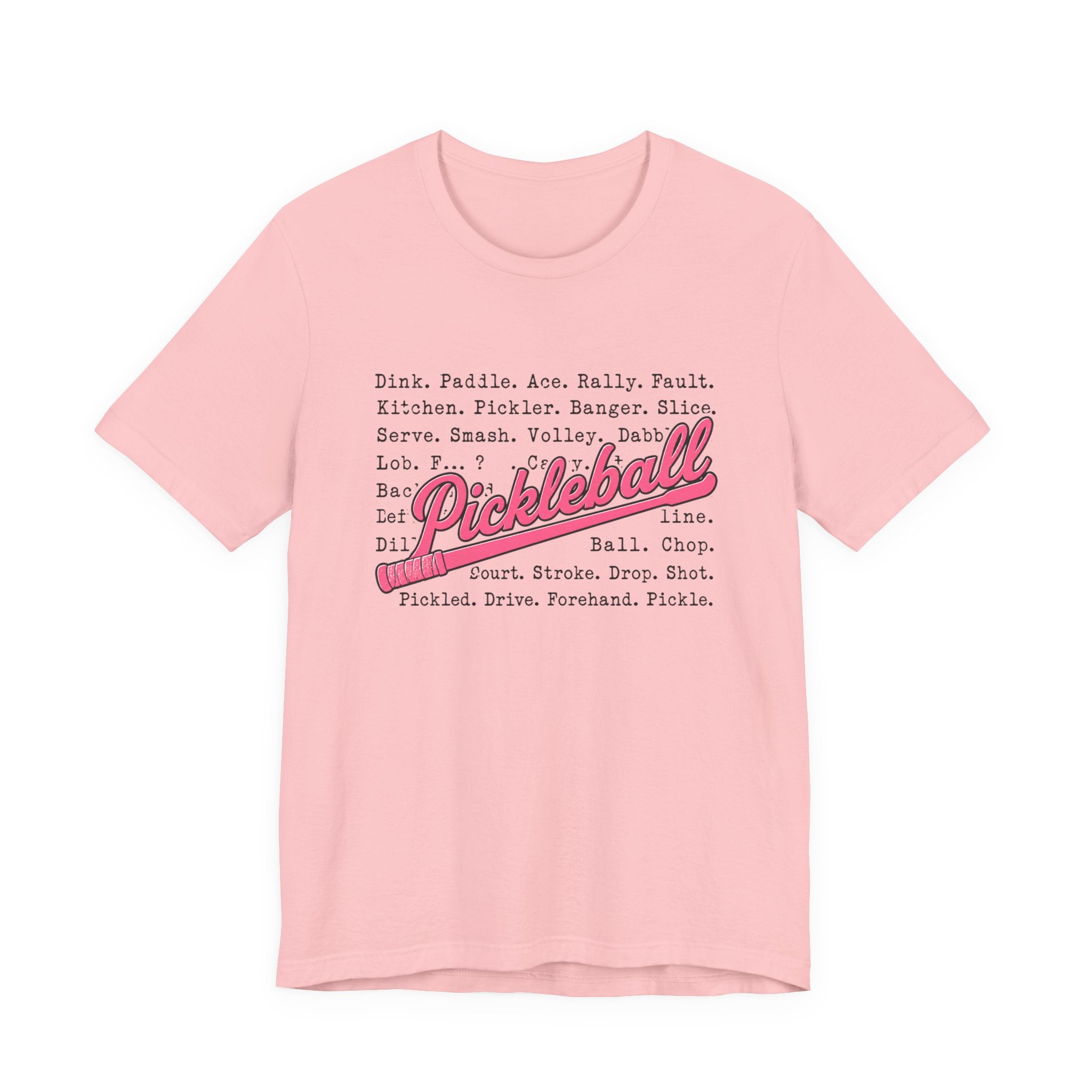 Pickleball Tee — Retro Pink Script Graphic Shirt