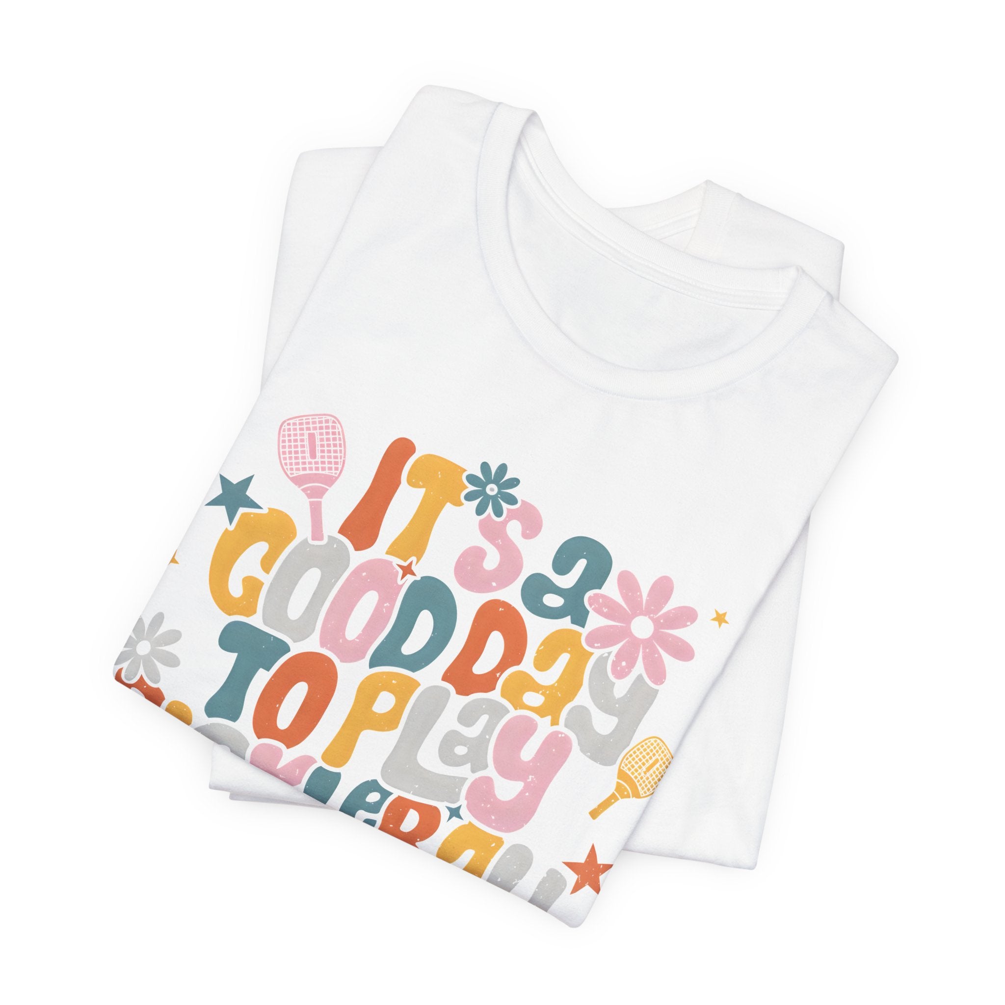 Pickleball Tee - "It's a Good Day to Play Pickleball" Retro Floral Graphic T-Shirt