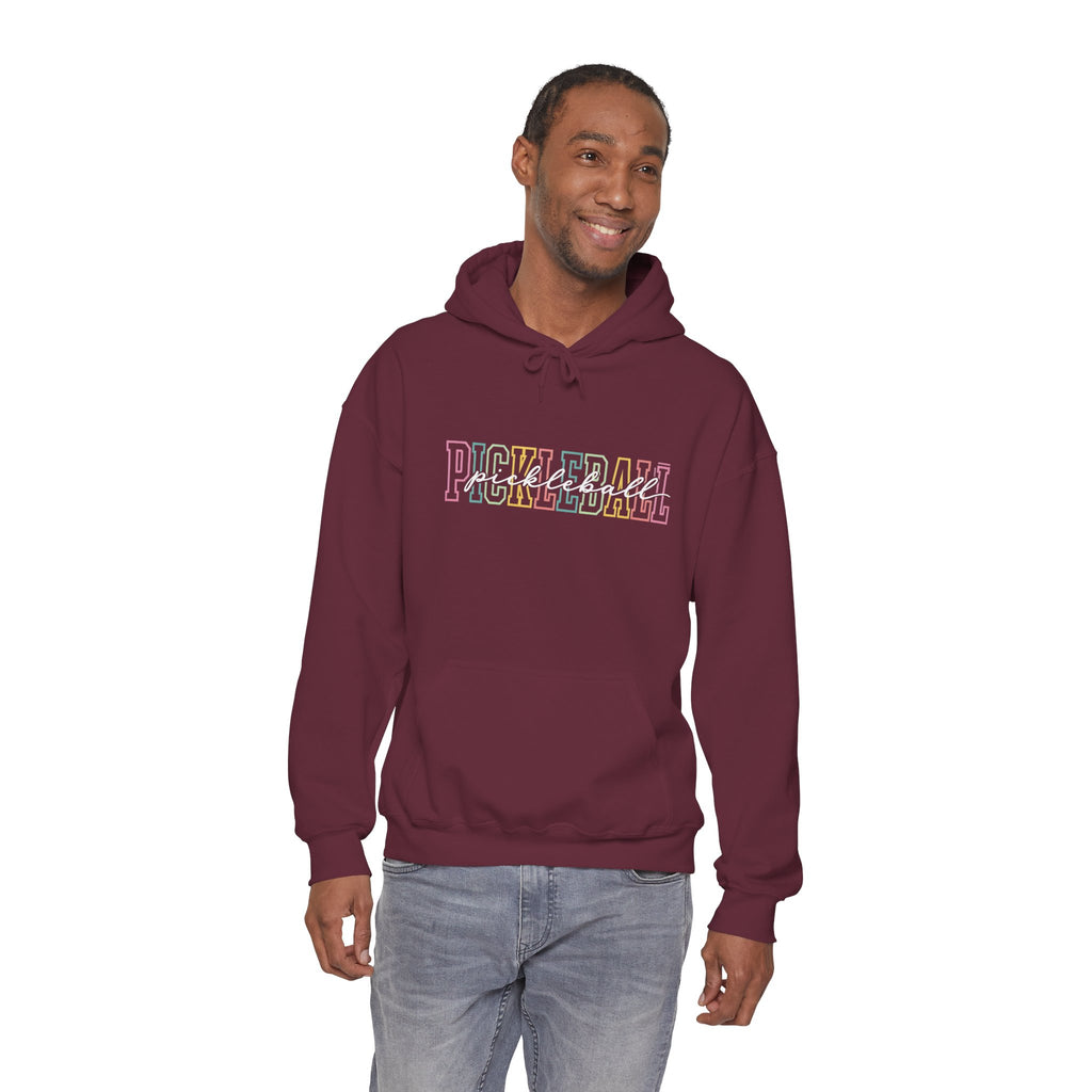 Pickleball Pastel Hoodie – Colorful Retro Text Pickleball Pullover
