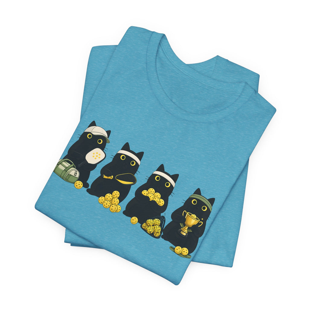 Black Cat Fortune T-Shirt – Cute Lucky Cats with Gold Coins Graphic Tee