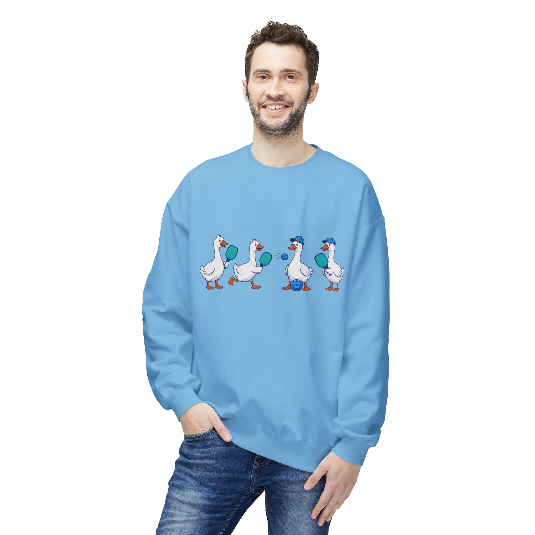 Duck Parade Crewneck Sweatshirt – Cute Cartoon Ducks Graphic