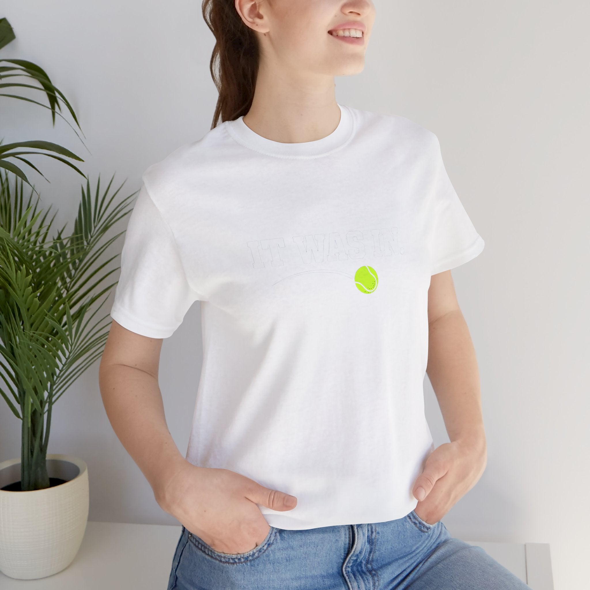 Tennis Minimalist Tee — Neon Tennis Ball Graphic Shirt