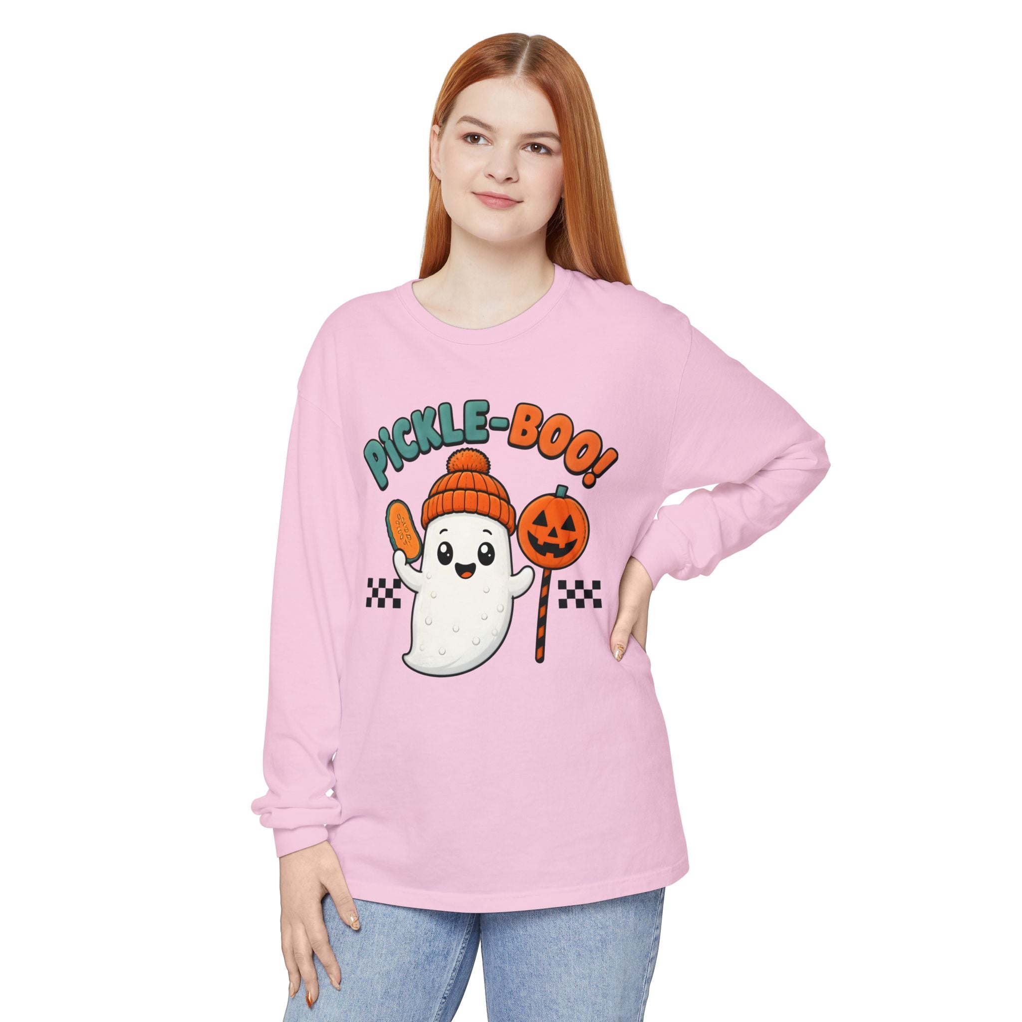 Pickle-Boo! Ghost Halloween Long Sleeve Tee