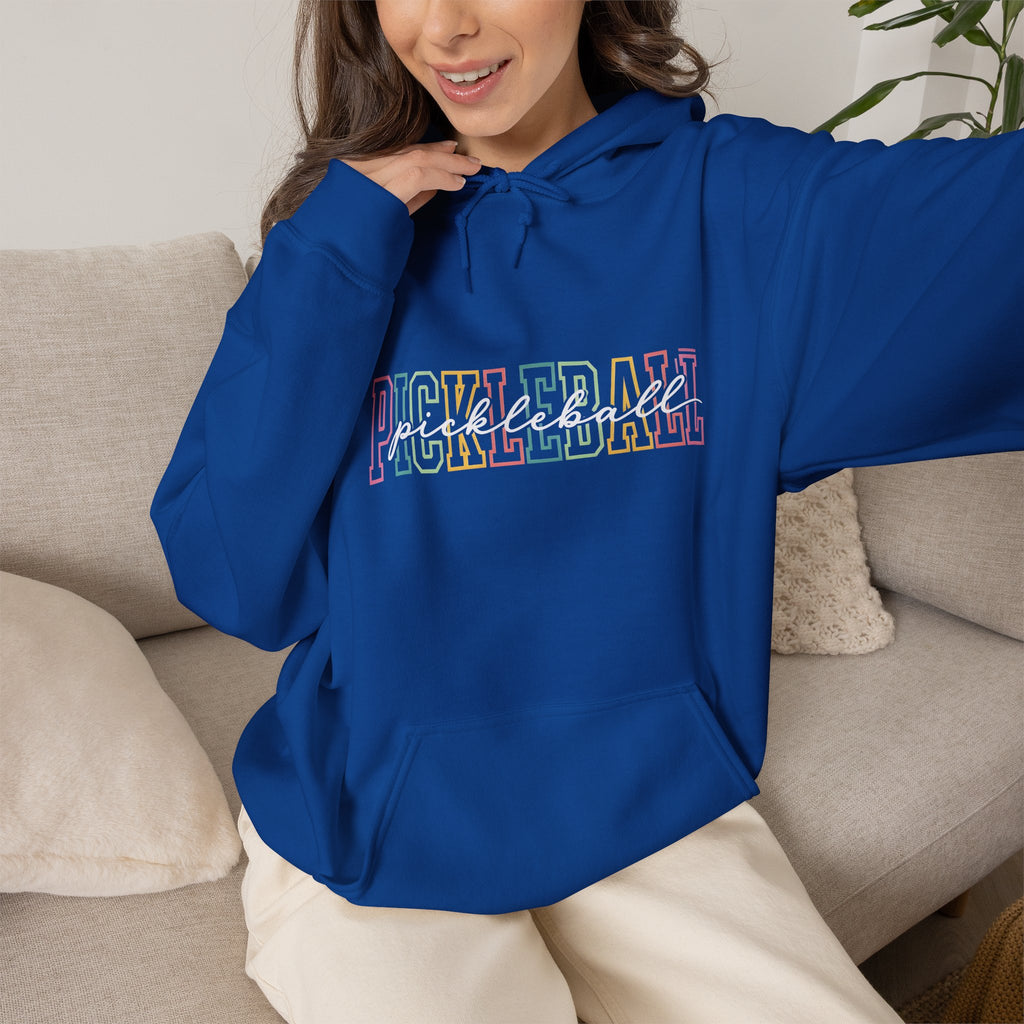 Pickleball Pastel Hoodie – Colorful Retro Text Pickleball Pullover