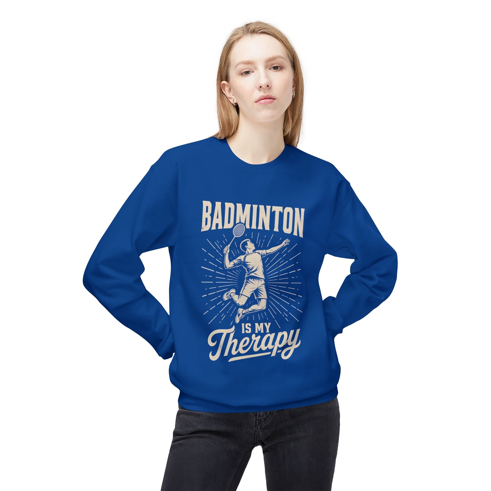 Badminton Is My Therapy Crewneck Sweatshirt