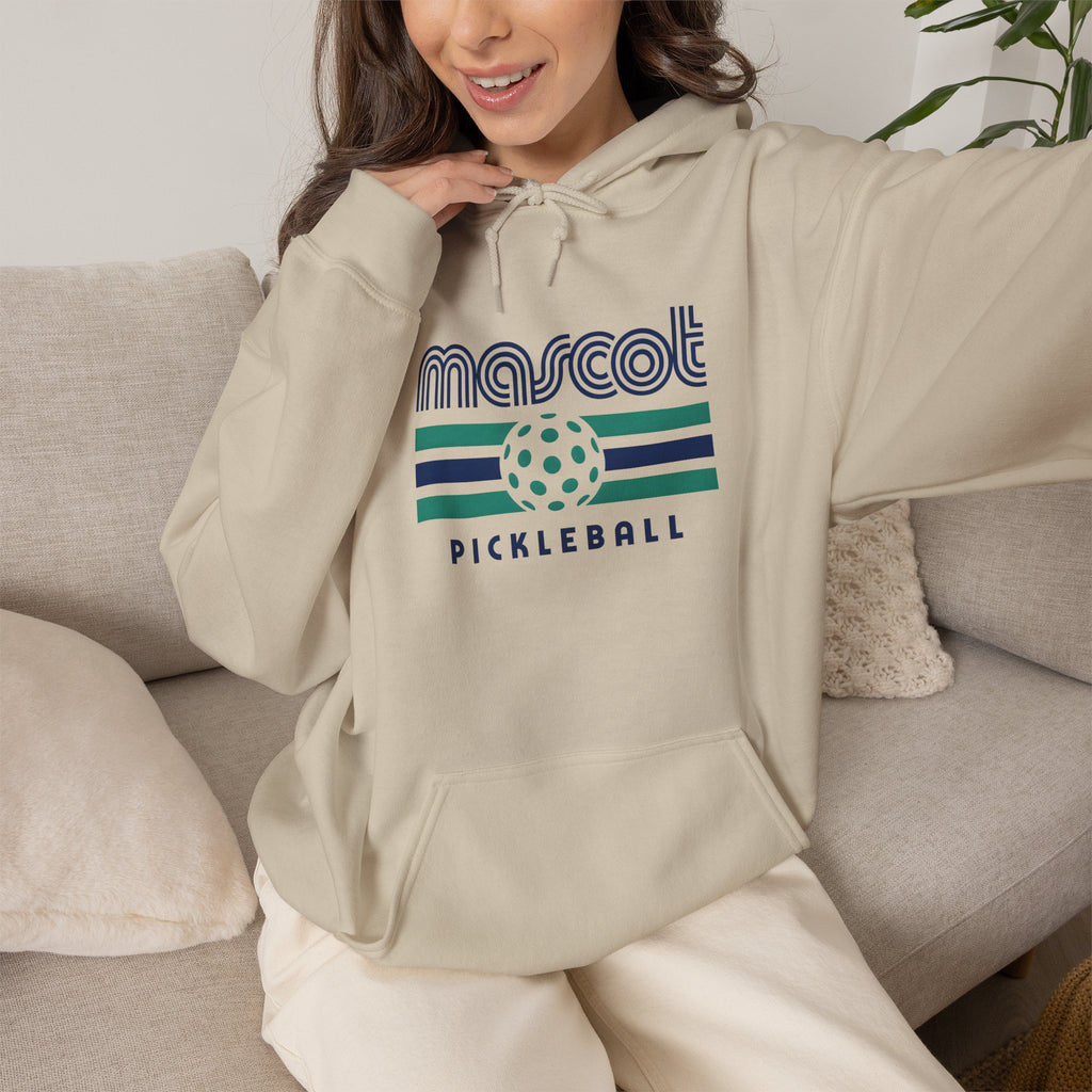 Mascot Pickleball Hoodie — Retro Striped Pickleball Pullover