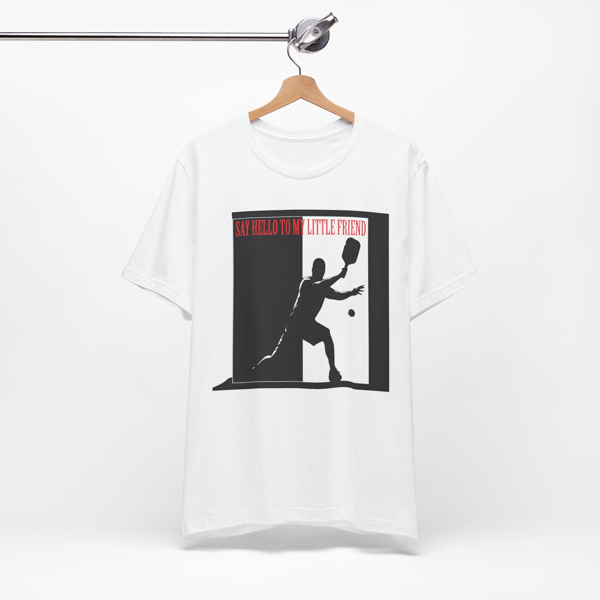 Tennis Tee — "Say Hello to My Little Friend" Retro Silhouette Shirt