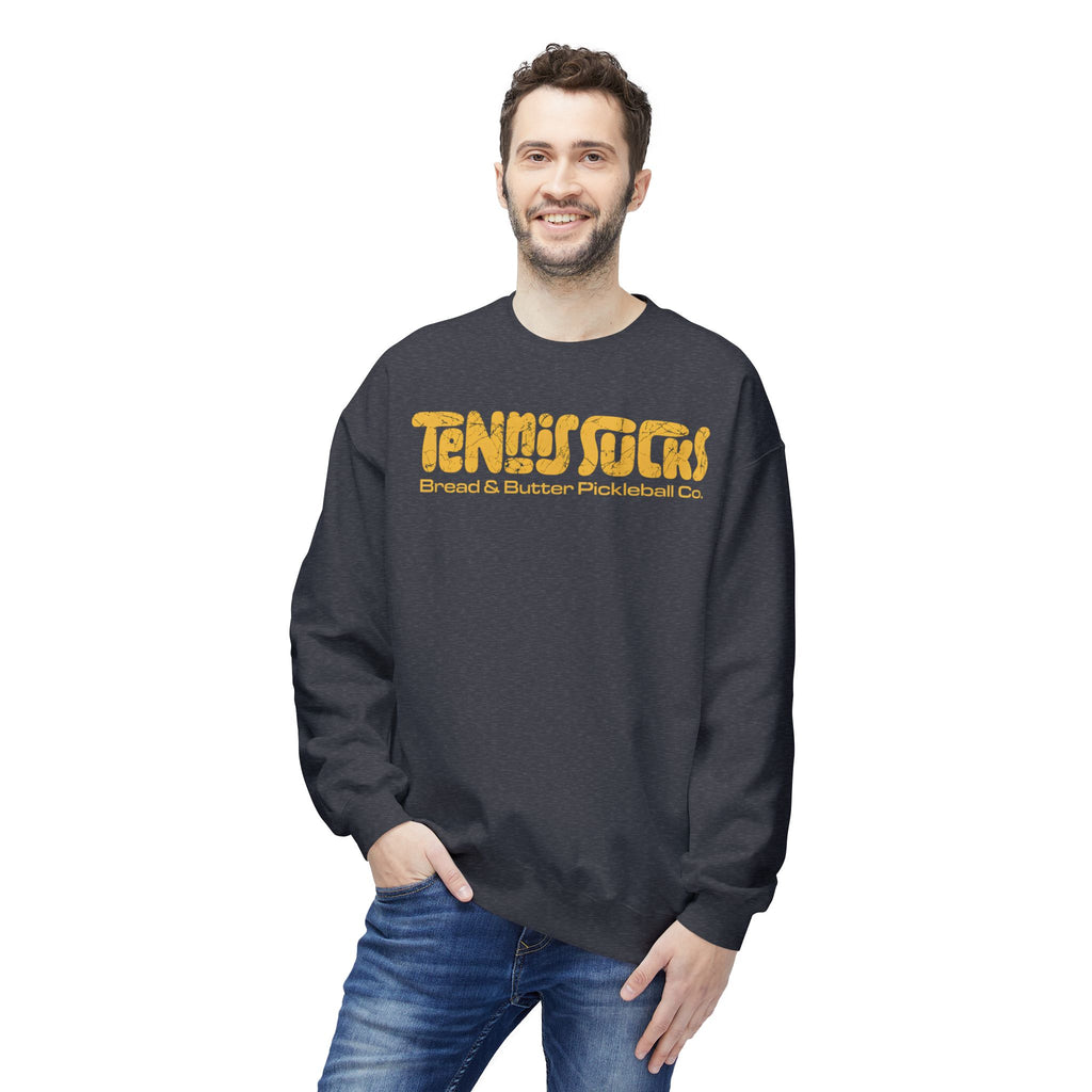 Tennis Socks Crewneck Sweatshirt — Vintage Tennis & Pickleball Club Pullover