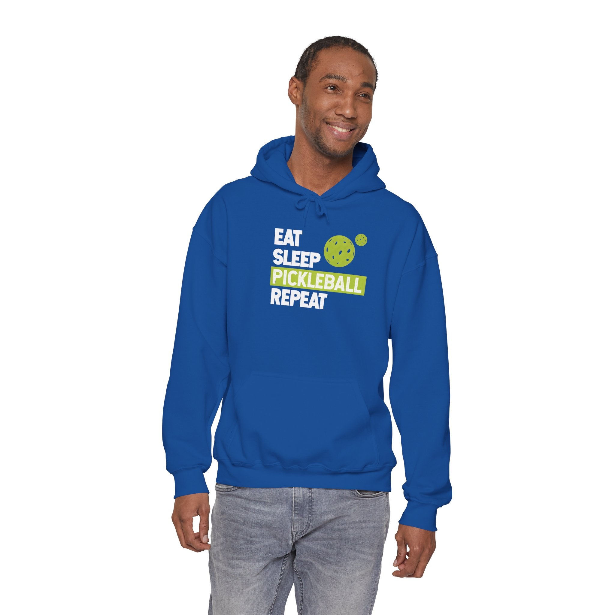Pickleball Hoodie - "Eat Sleep Pickleball Repeat" Pullover for Players & Fans