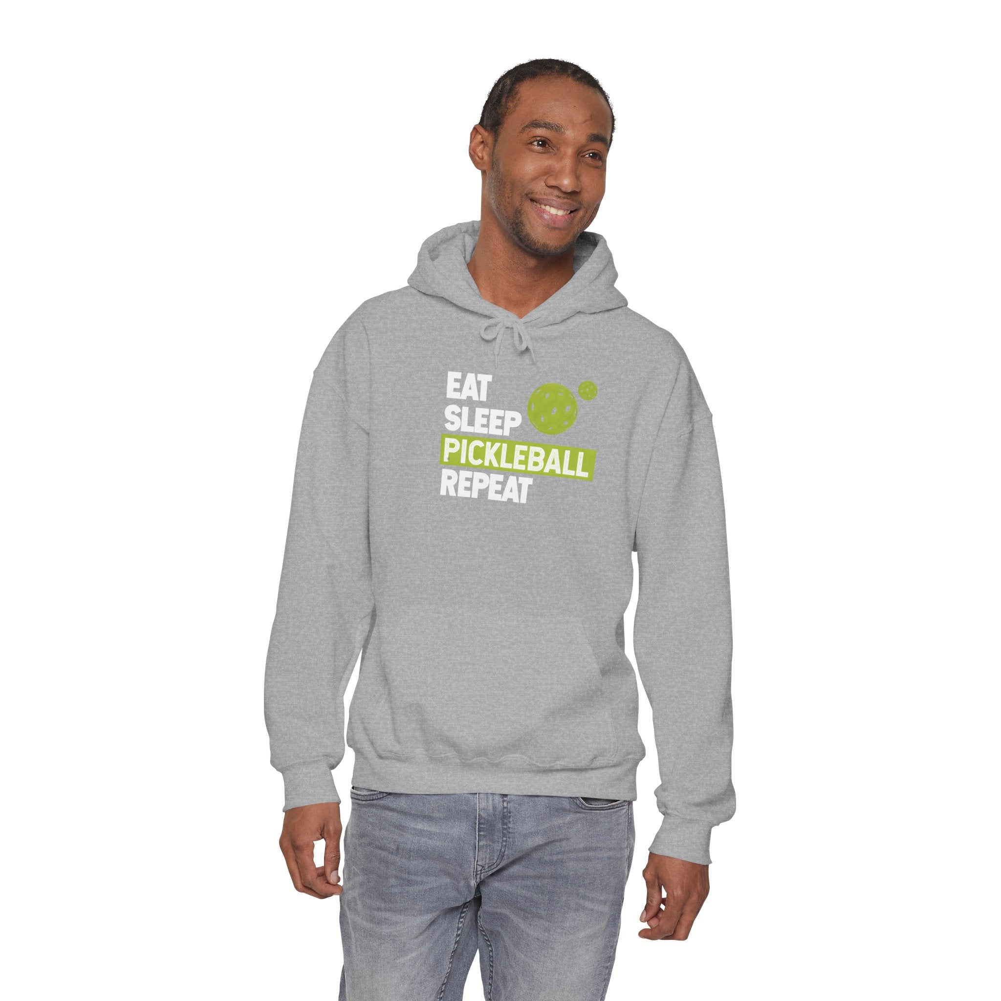 Pickleball Hoodie - "Eat Sleep Pickleball Repeat" Pullover for Players & Fans