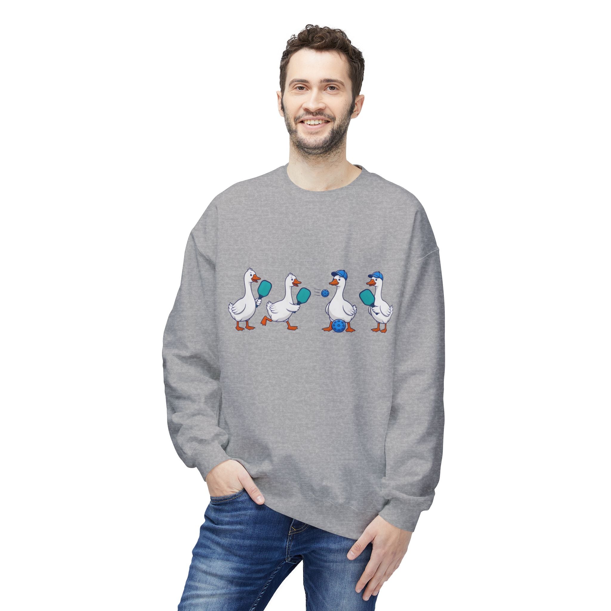 Duck Parade Crewneck Sweatshirt – Cute Cartoon Ducks Graphic