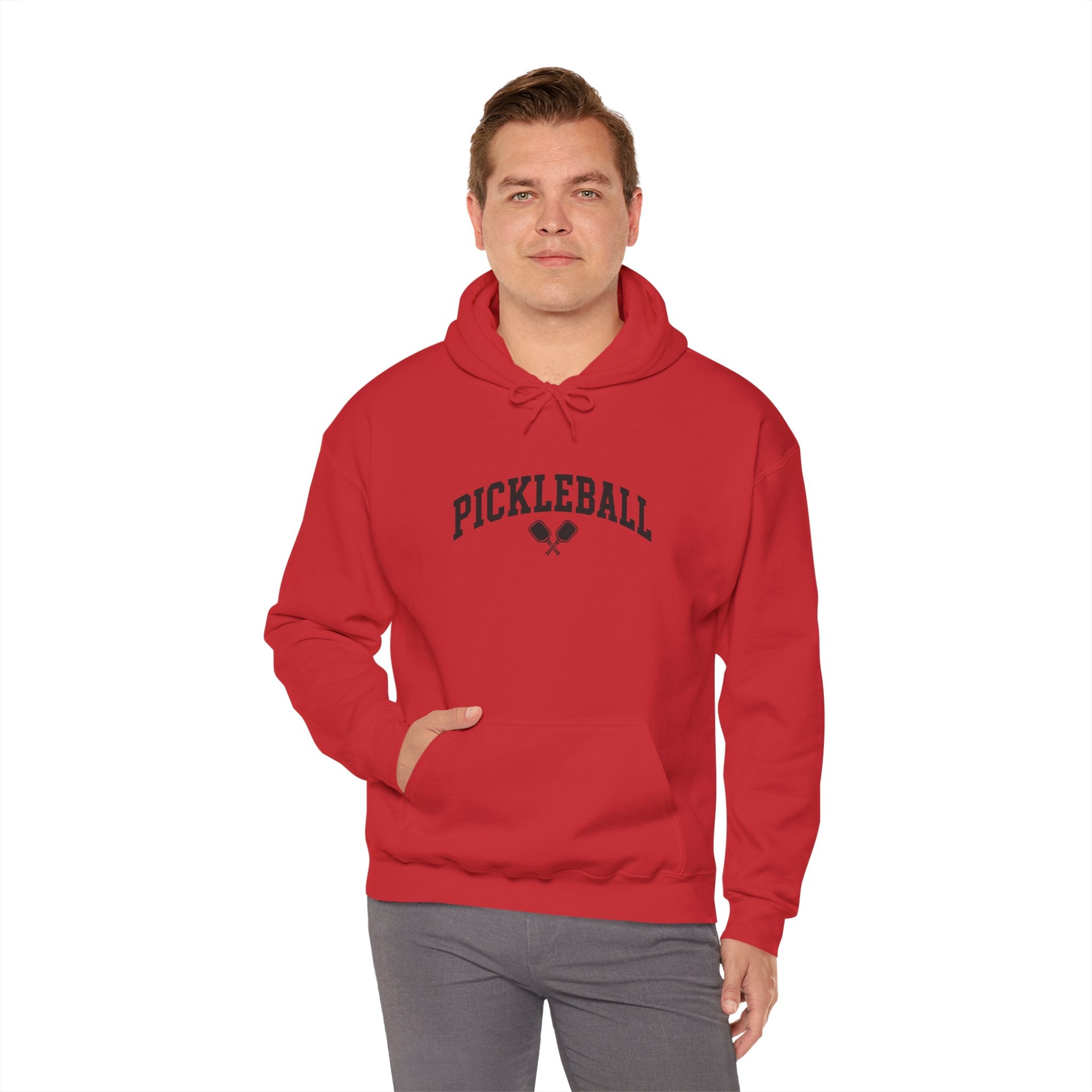 Pickleball Hoodie — Classic Pickleball Text with Paddles Pullover