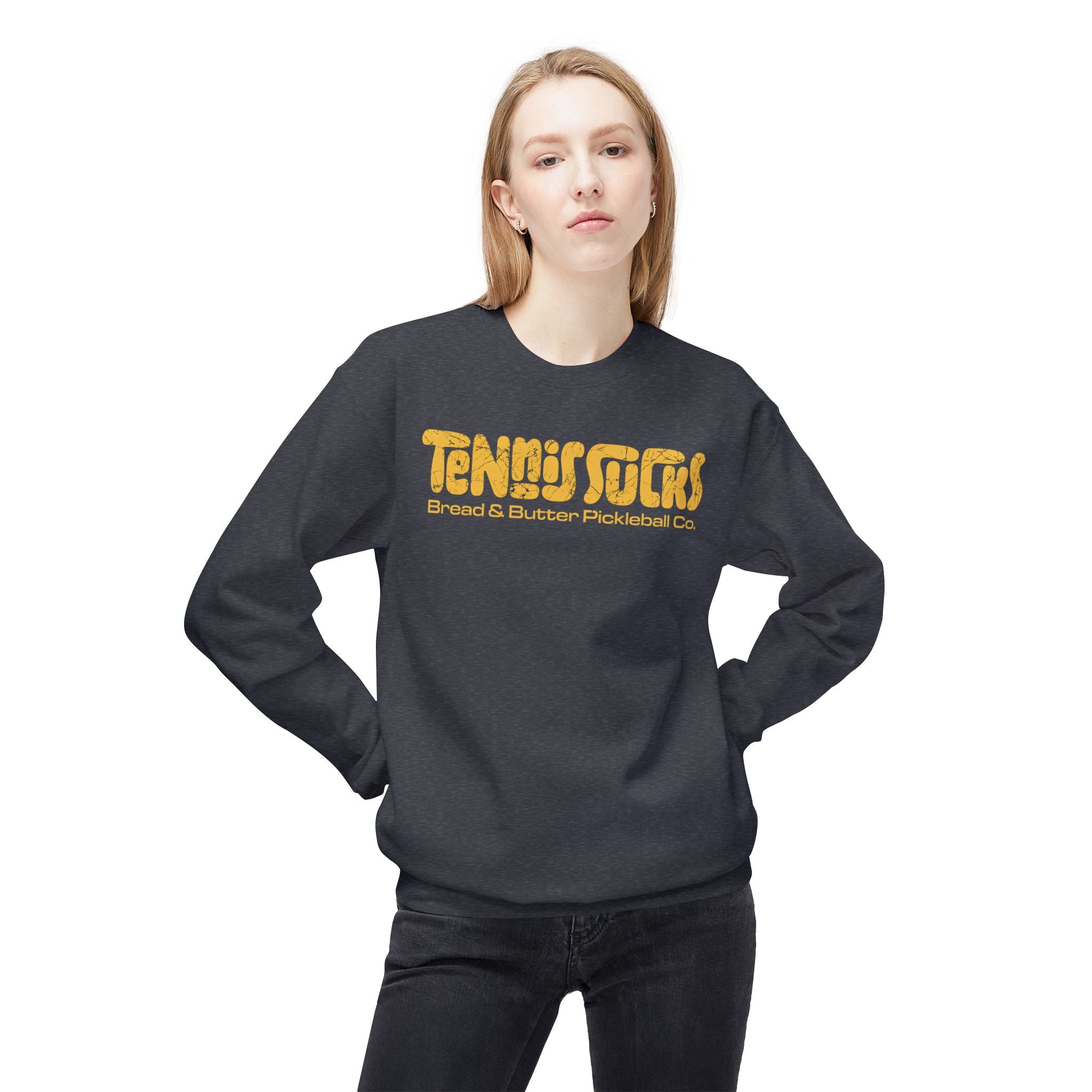 Tennis Socks Crewneck Sweatshirt — Vintage Tennis & Pickleball Club Pullover