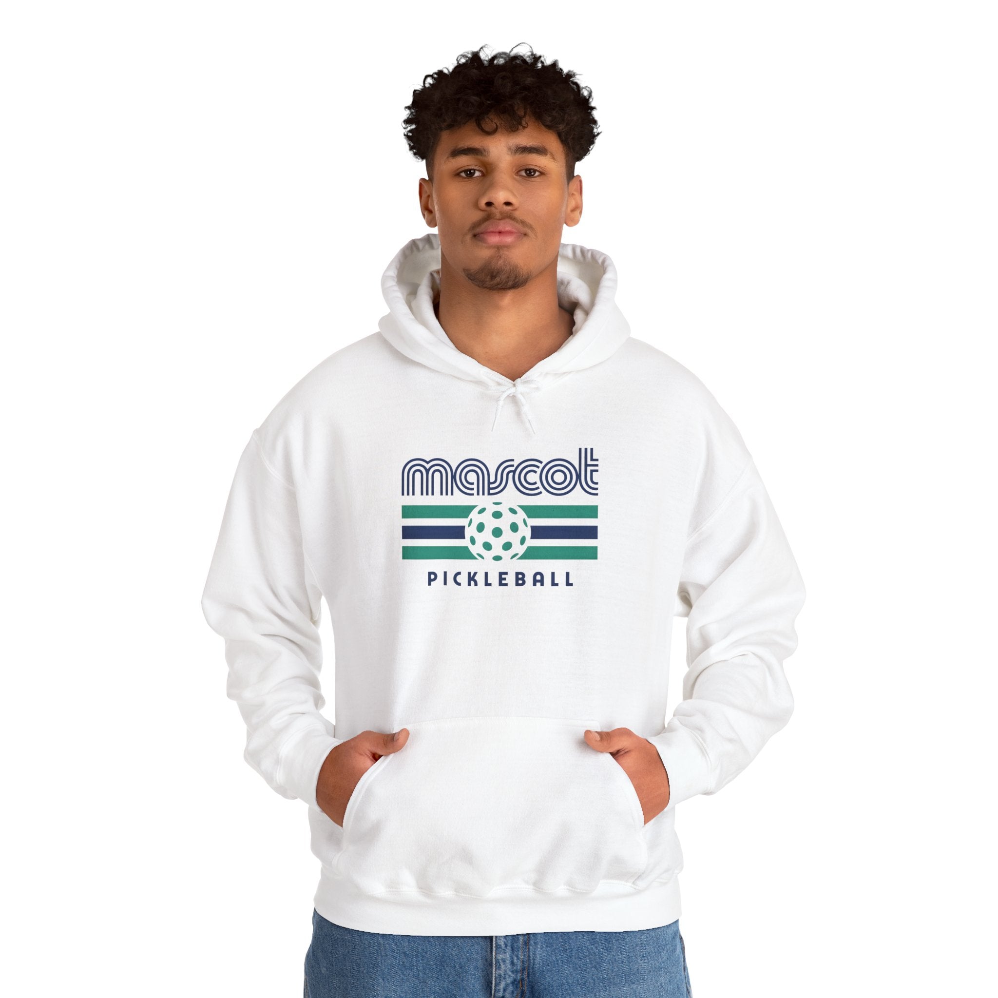 Mascot Pickleball Hoodie — Retro Striped Pickleball Pullover