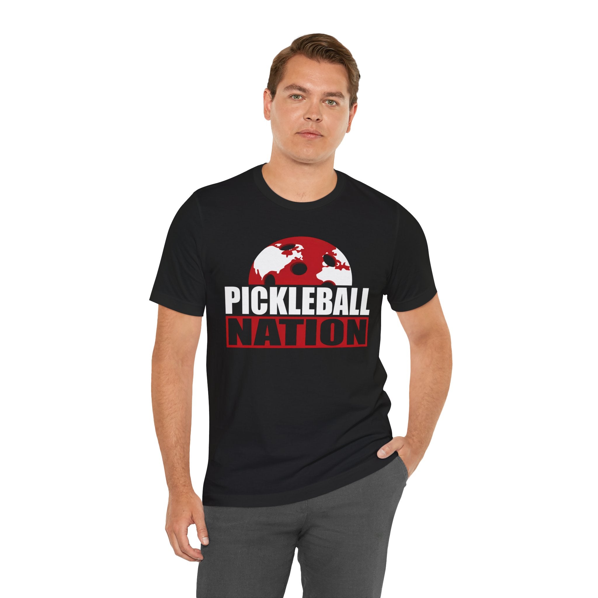 Pickleball Nation T‑Shirt – Bold Red & White Graphic Tee for Players and Fans