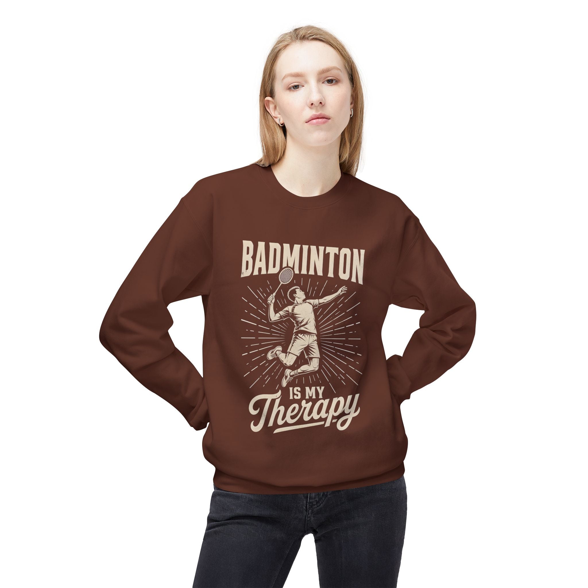 Badminton Is My Therapy Crewneck Sweatshirt