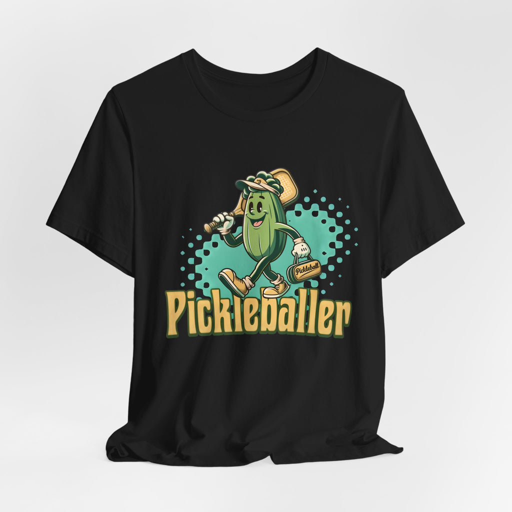 Pickleballer Graphic Tee — Retro Pickle Character Pickleball T‑Shirt