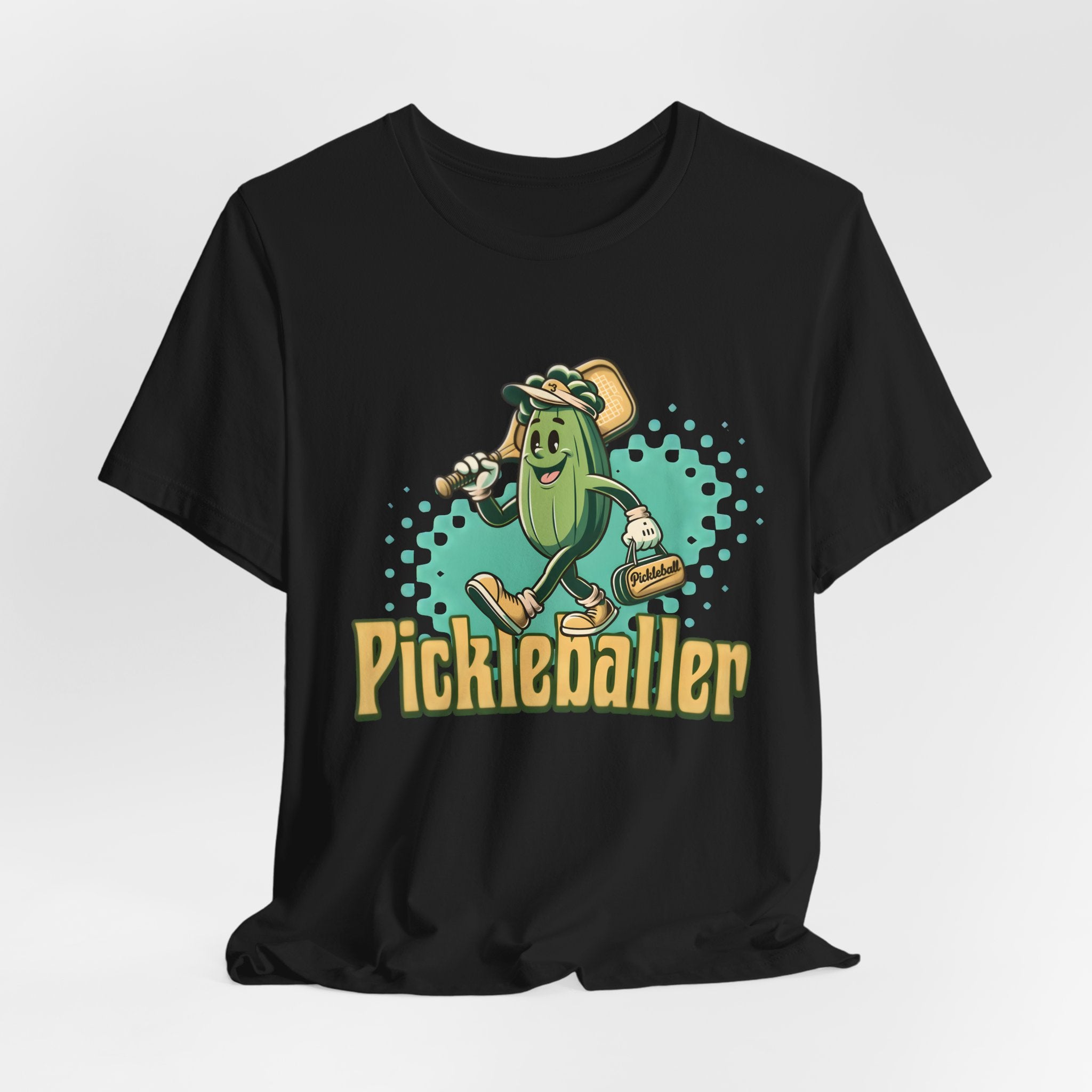 Pickleballer Graphic Tee — Retro Pickle Character Pickleball T‑Shirt