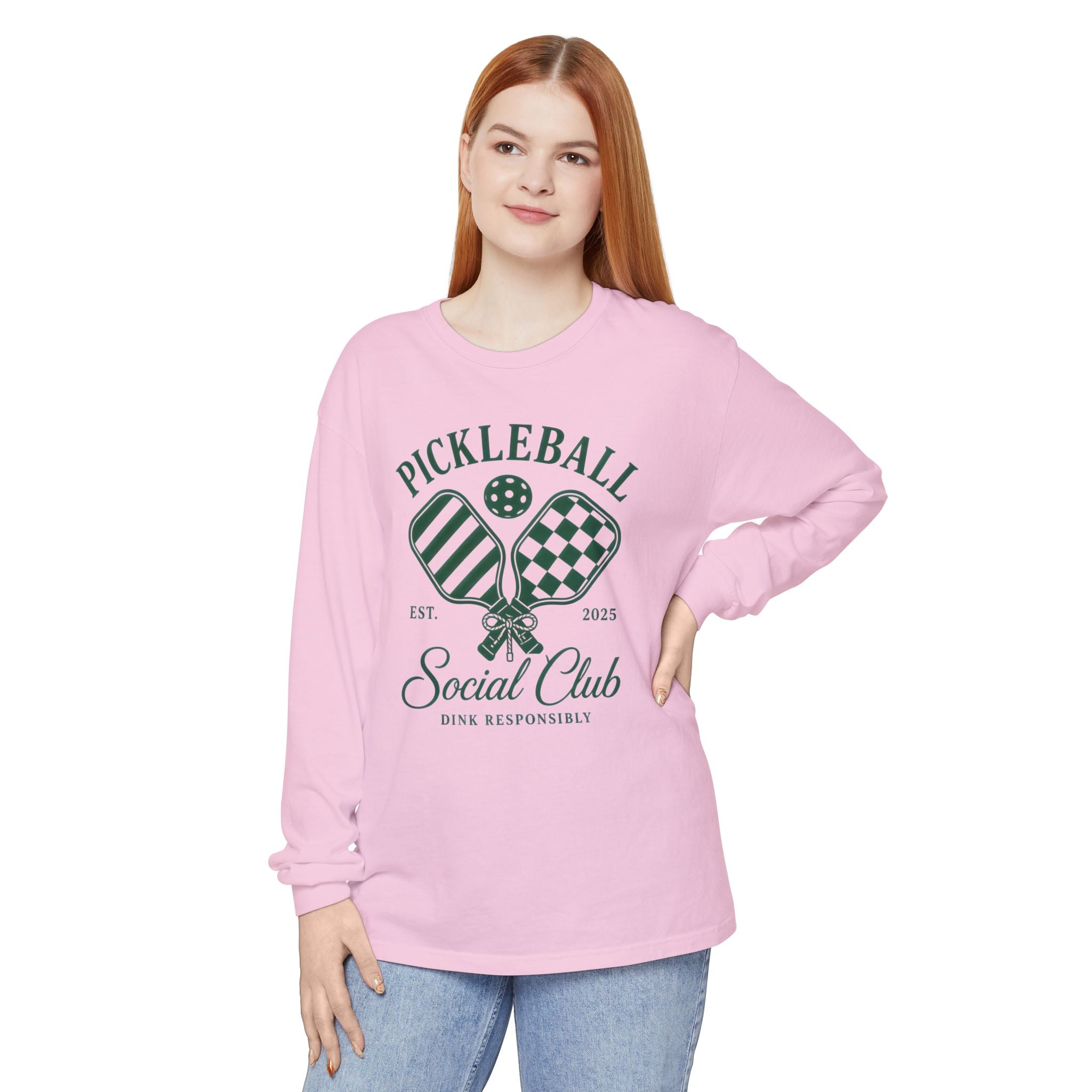 Pickleball Social Club Long Sleeve Tee — “Dink Responsibly”