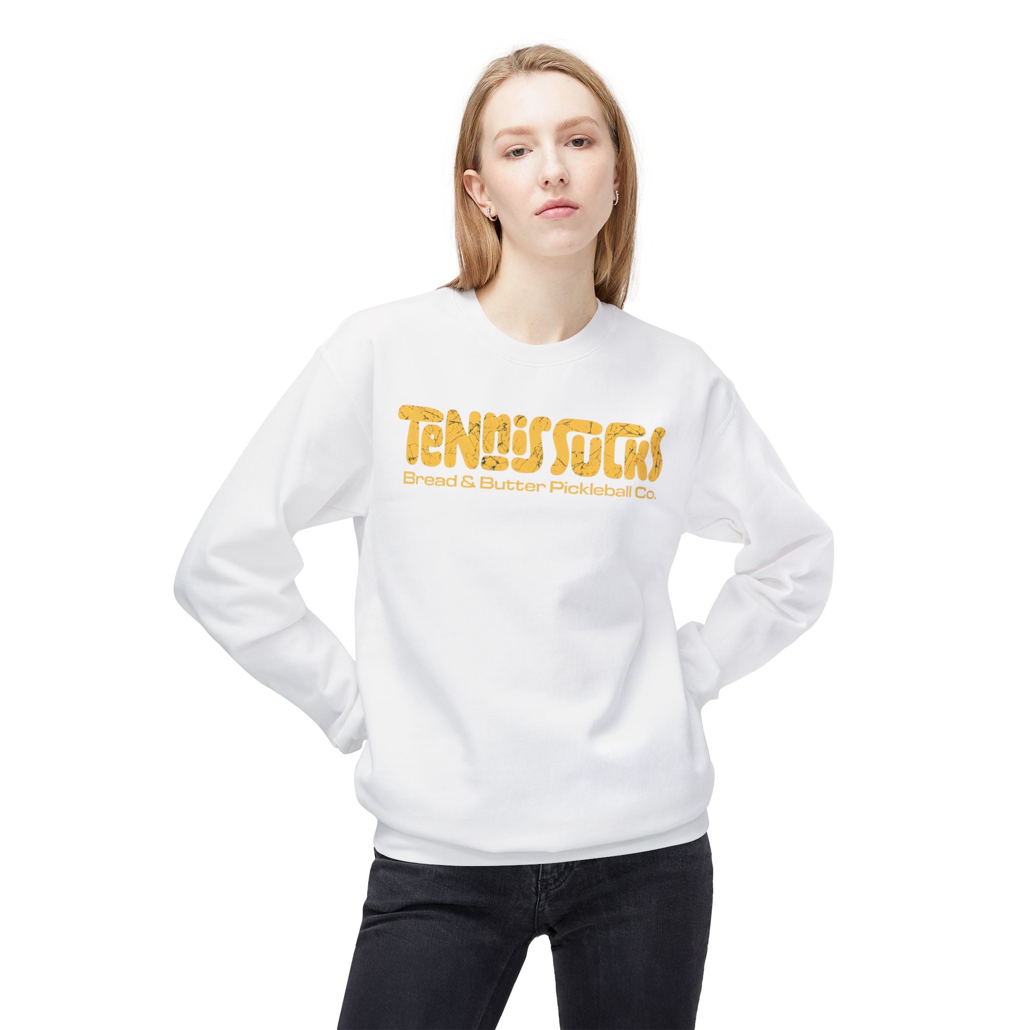 Tennis Socks Crewneck Sweatshirt — Vintage Tennis & Pickleball Club Pullover