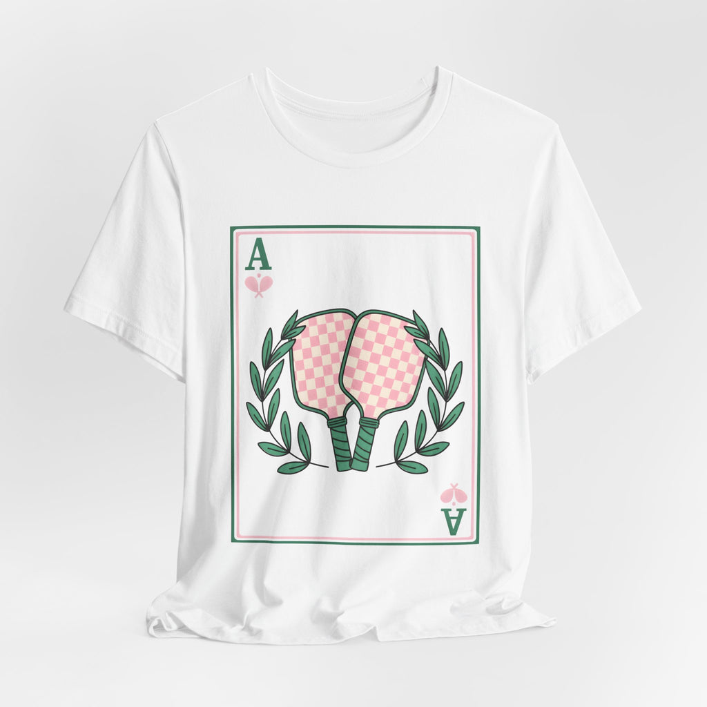 Ace of Hearts Playing Card Tee — Pink Checker Butt Graphic T-Shirt