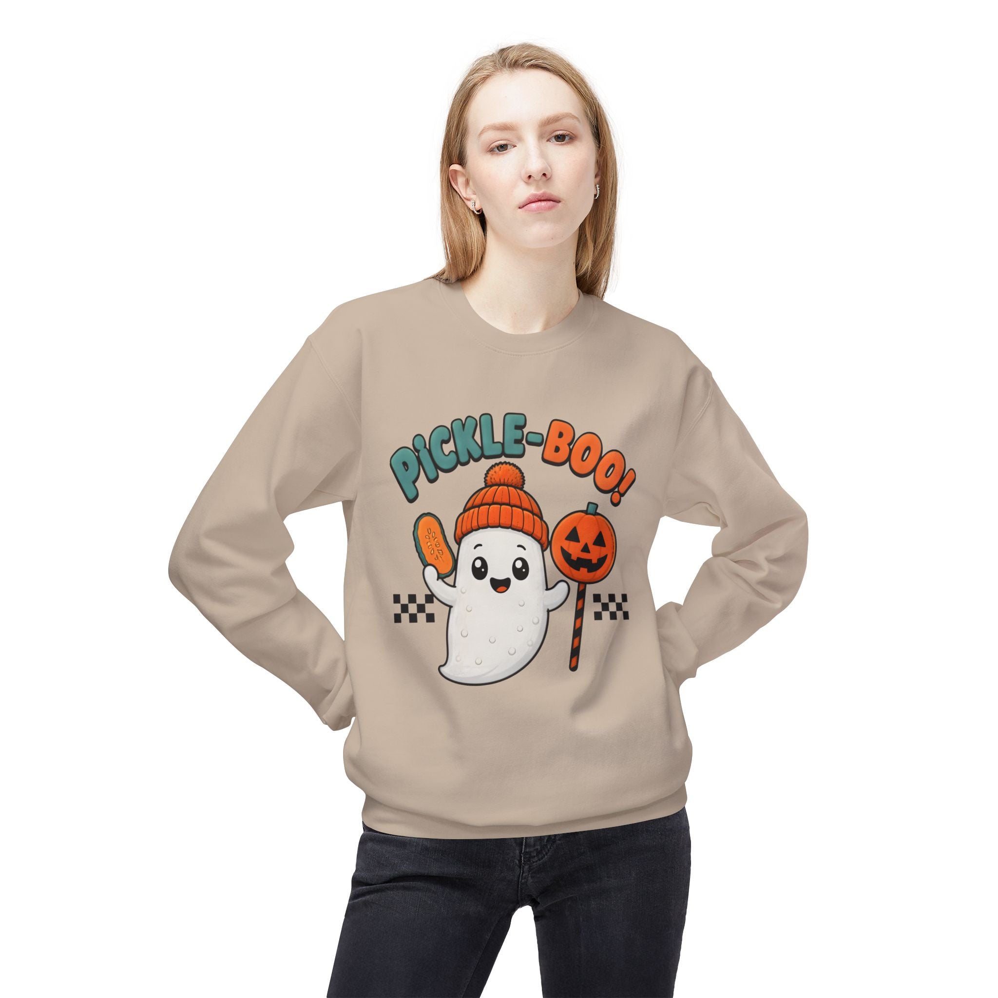 Halloween Pickle-Boo Ghost Sweatshirt