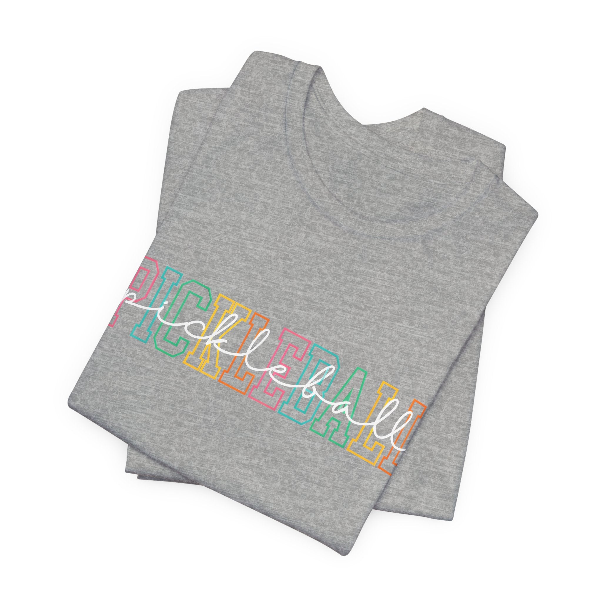 Pickleball Retro Outline T-Shirt — Colorful Athletic Court Tee