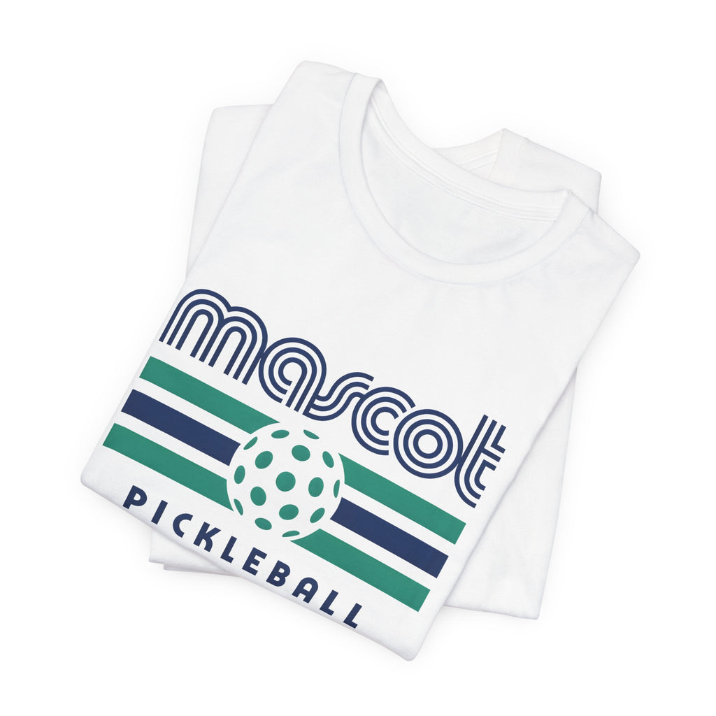 Mascot Pickleball Tee — Retro Striped Pickleball Shirt