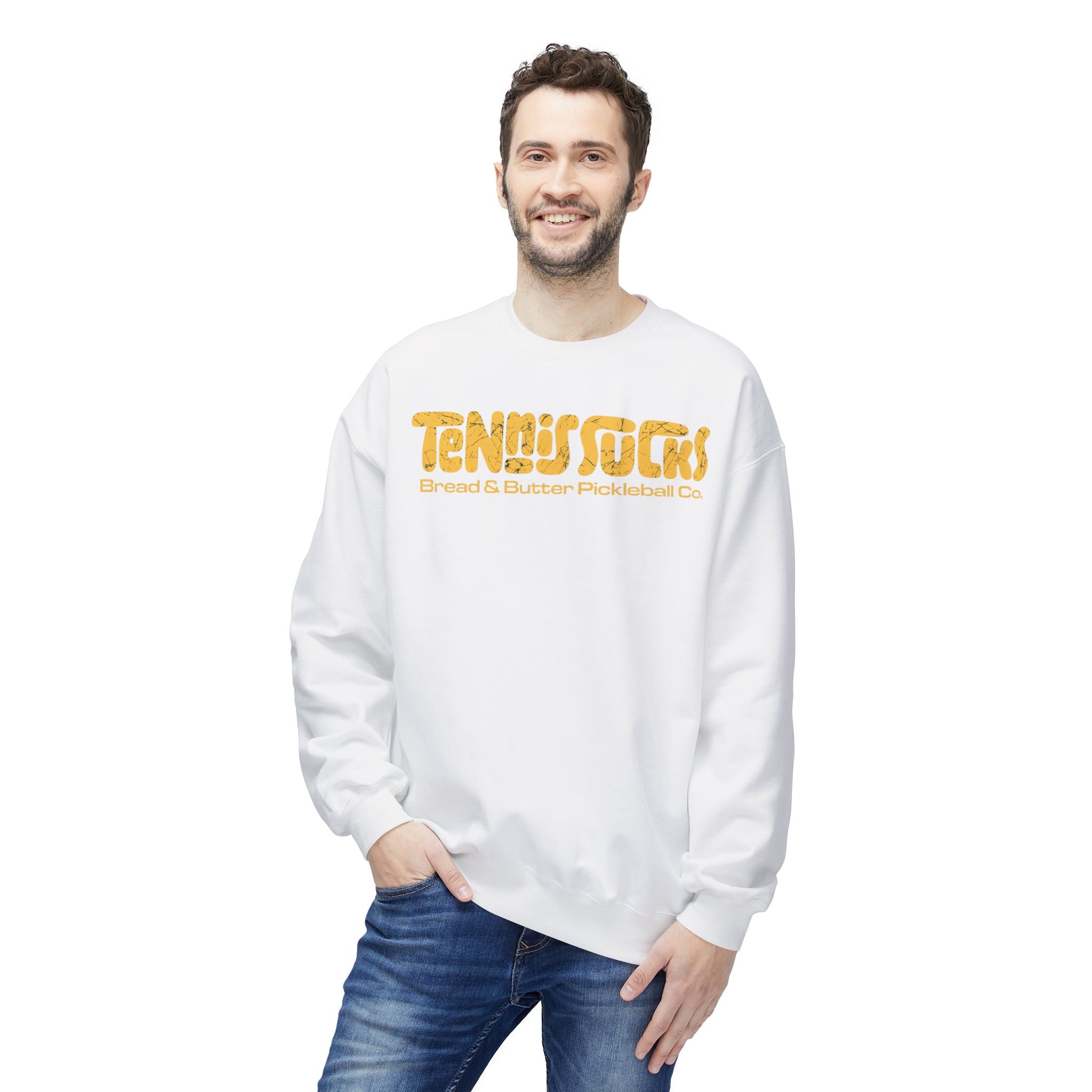 Tennis Socks Crewneck Sweatshirt — Vintage Tennis & Pickleball Club Pullover